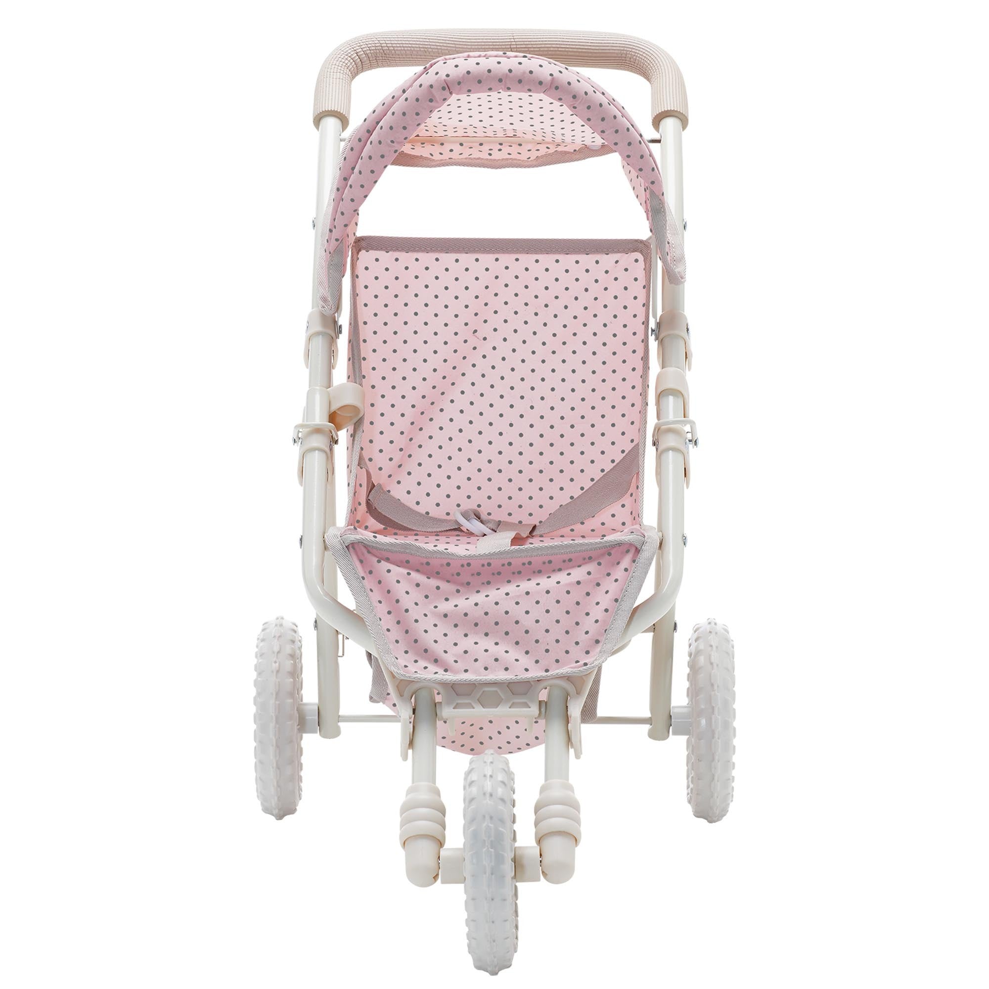 Olivia's Little World Dolls Pram Stroller Pushchair For Baby Dolls Pink OL-00002