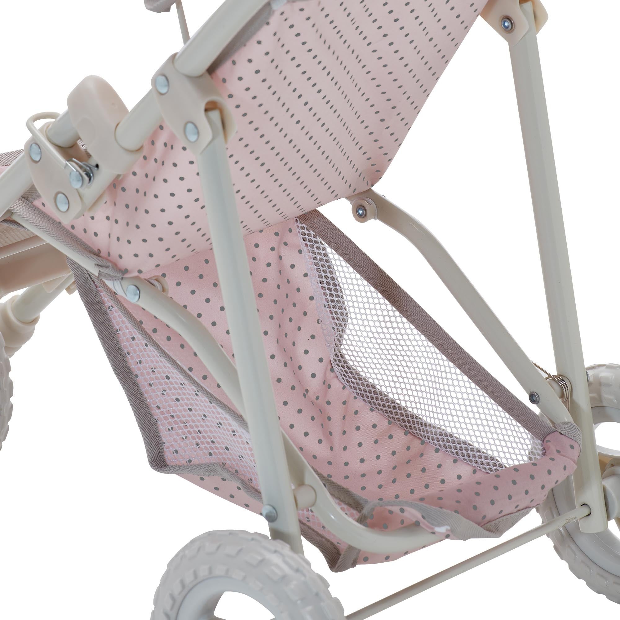 Olivia's Little World Dolls Pram Stroller Pushchair For Baby Dolls Pink OL-00002