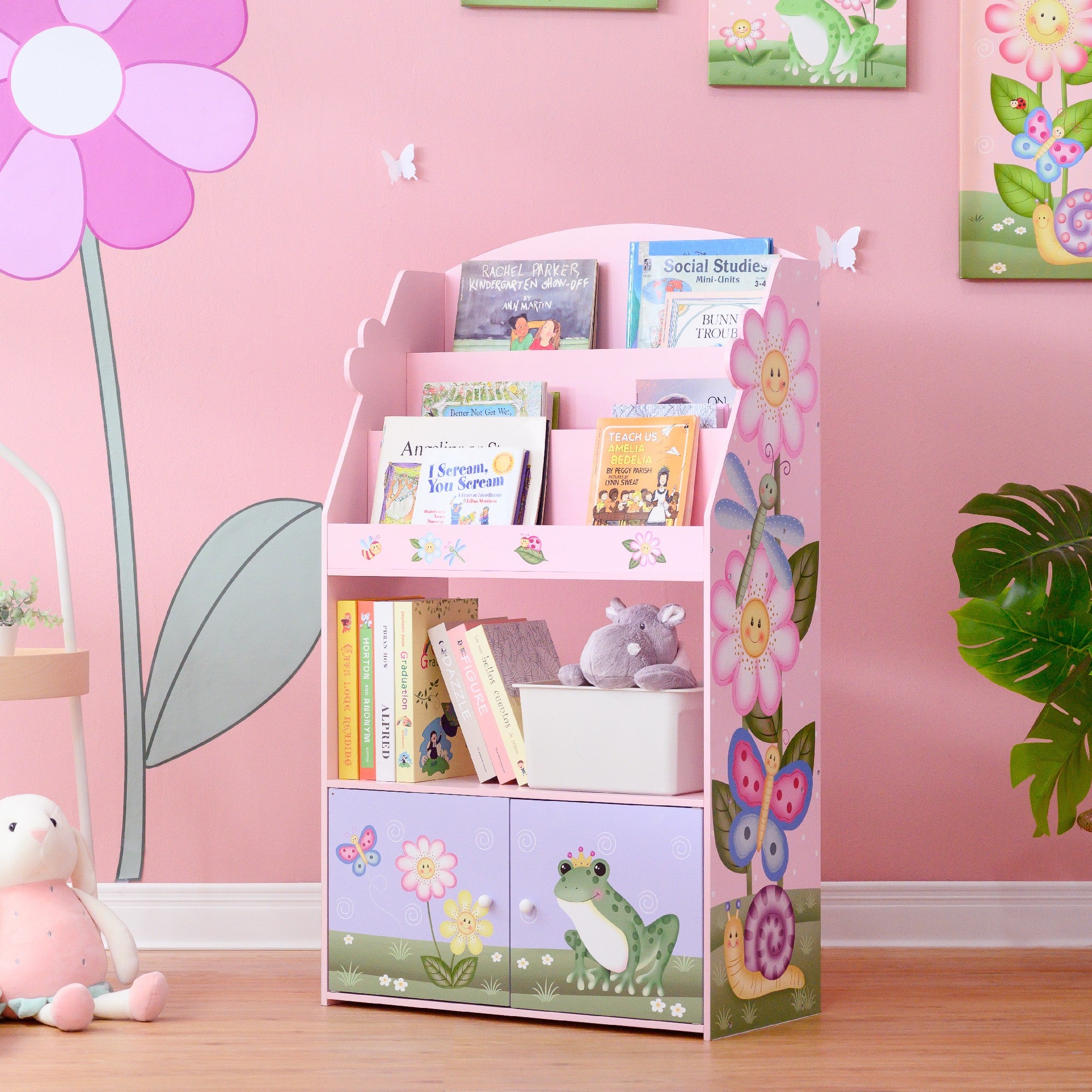 Fantasy Fields Kids Wooden Bookcase 3 Tier & Drawer Magic Garden TD-13394MG
