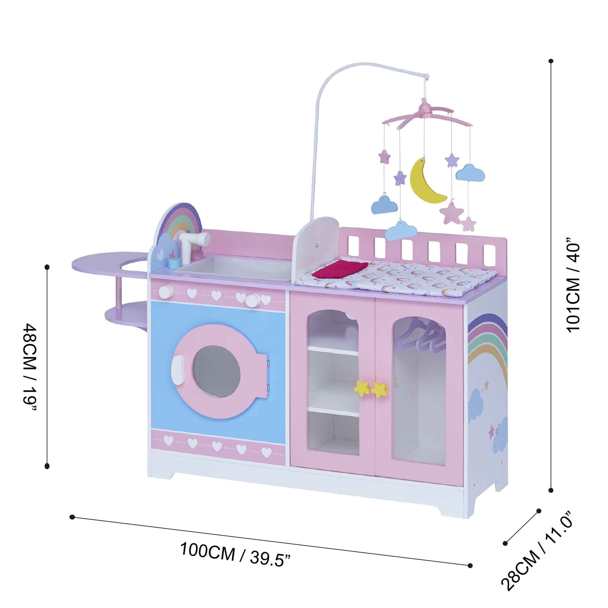 Olivia's Little World 6-in-1 Doll Changing Station Nursery & 6 Accessories