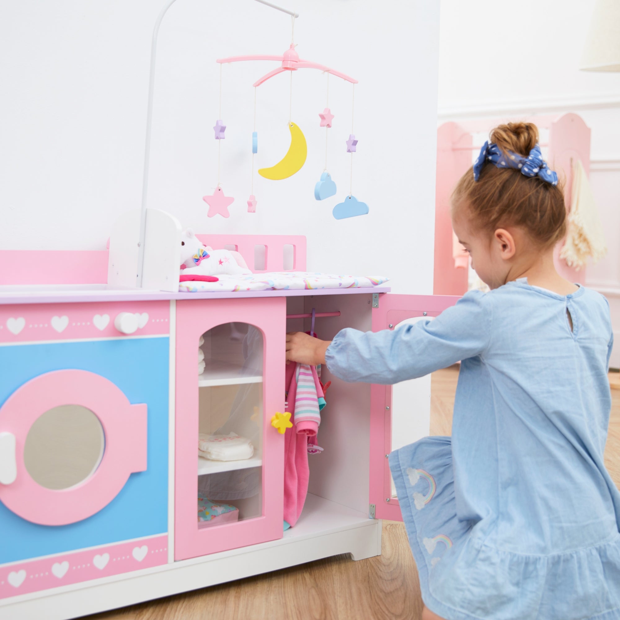 Olivia's Little World 6-in-1 Doll Changing Station Nursery & 6 Accessories