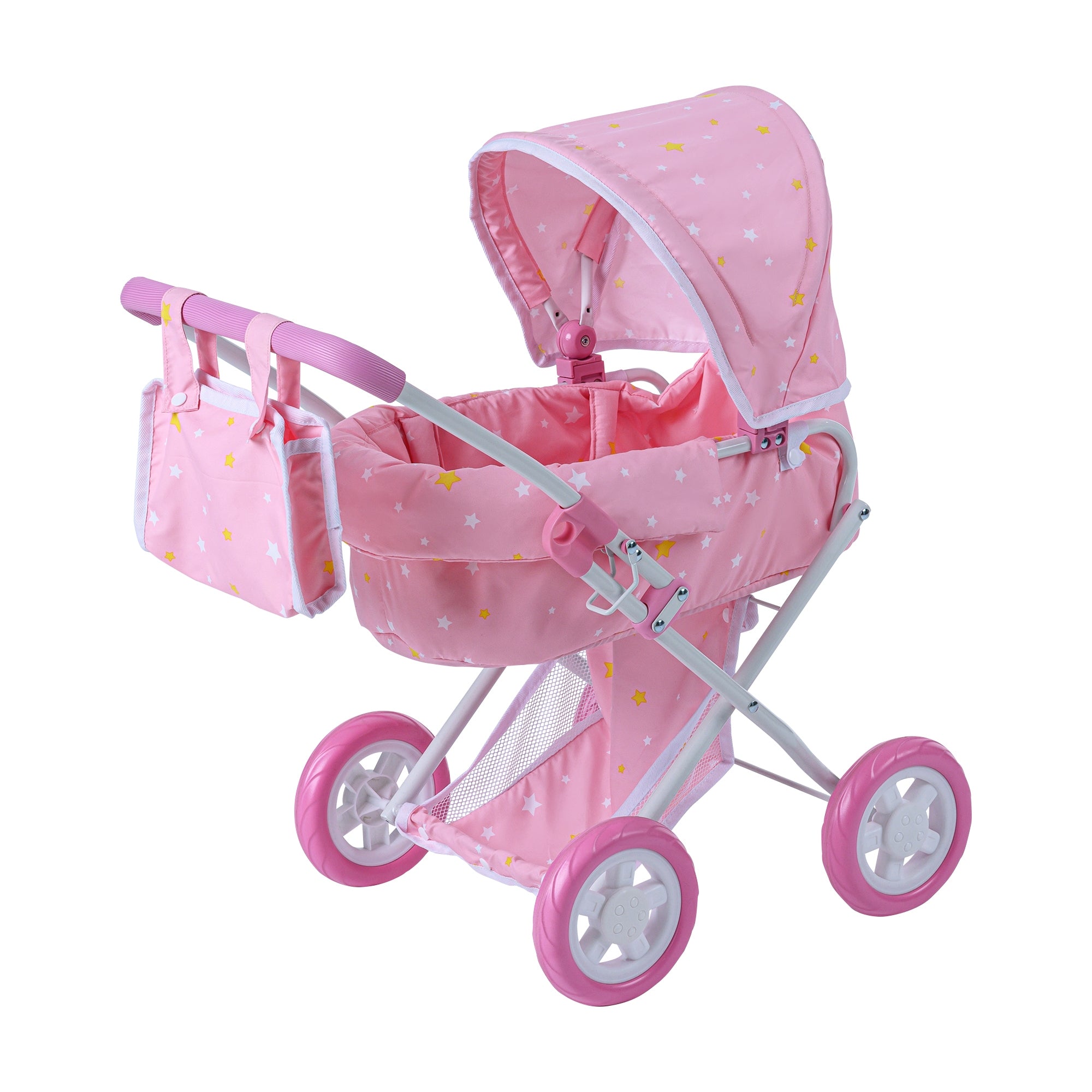 Olivia's Little World Twinkle Stars Deluxe Baby Doll Stroller Pram Pink OL-00011