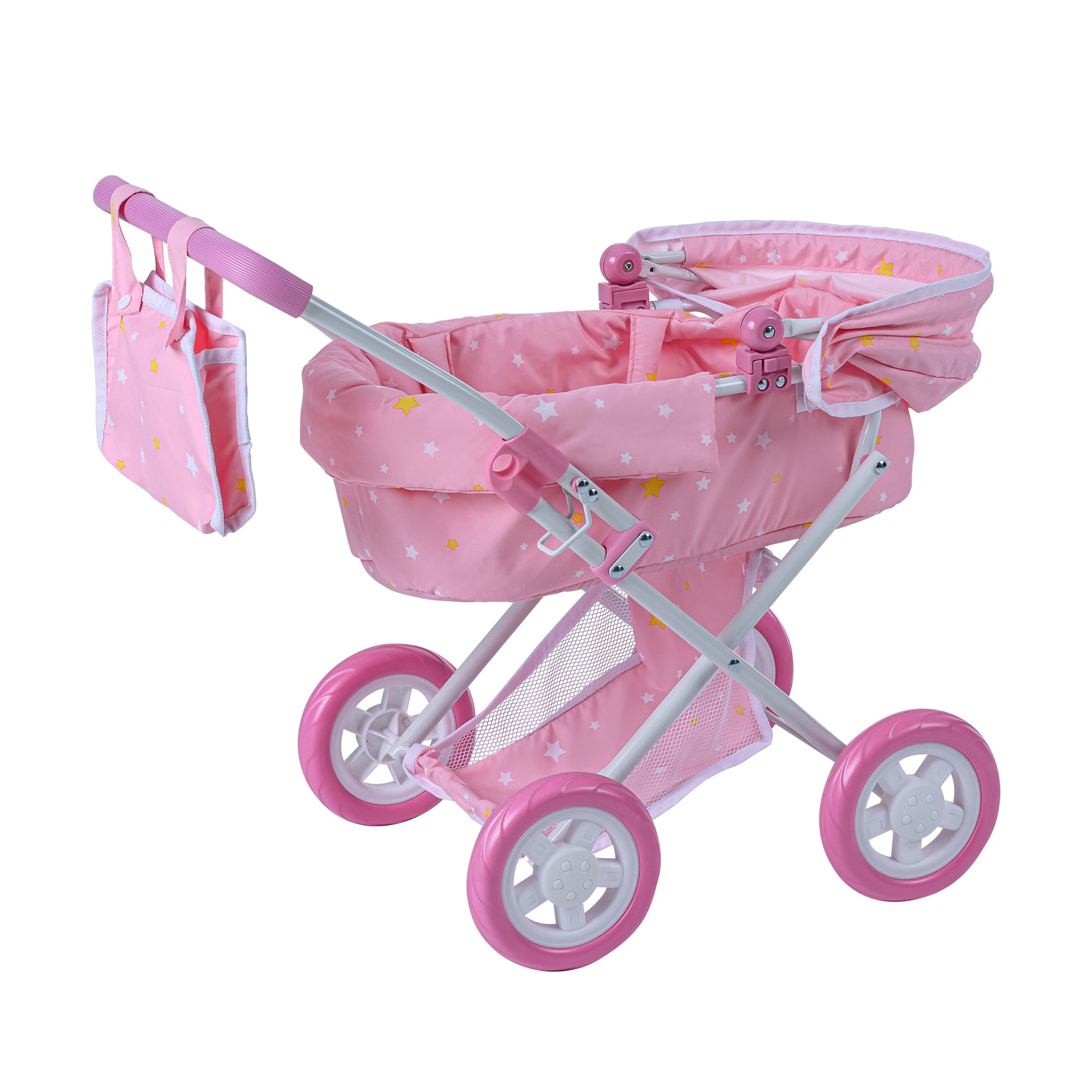 Olivia's Little World Twinkle Stars Deluxe Baby Doll Stroller Pram Pink OL-00011
