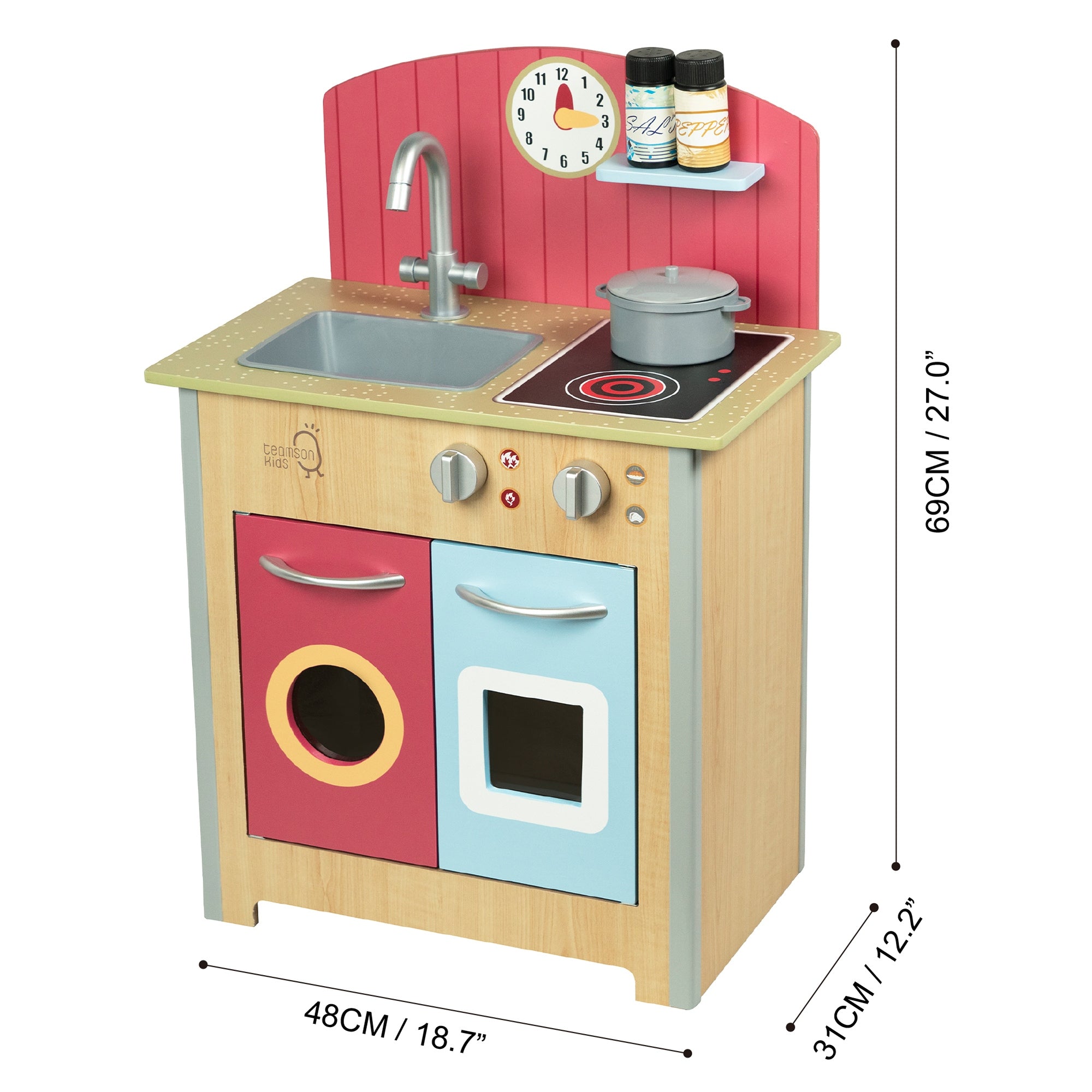 Porto Small Interactive Wooden Kitchen Playset & 4 Accessories