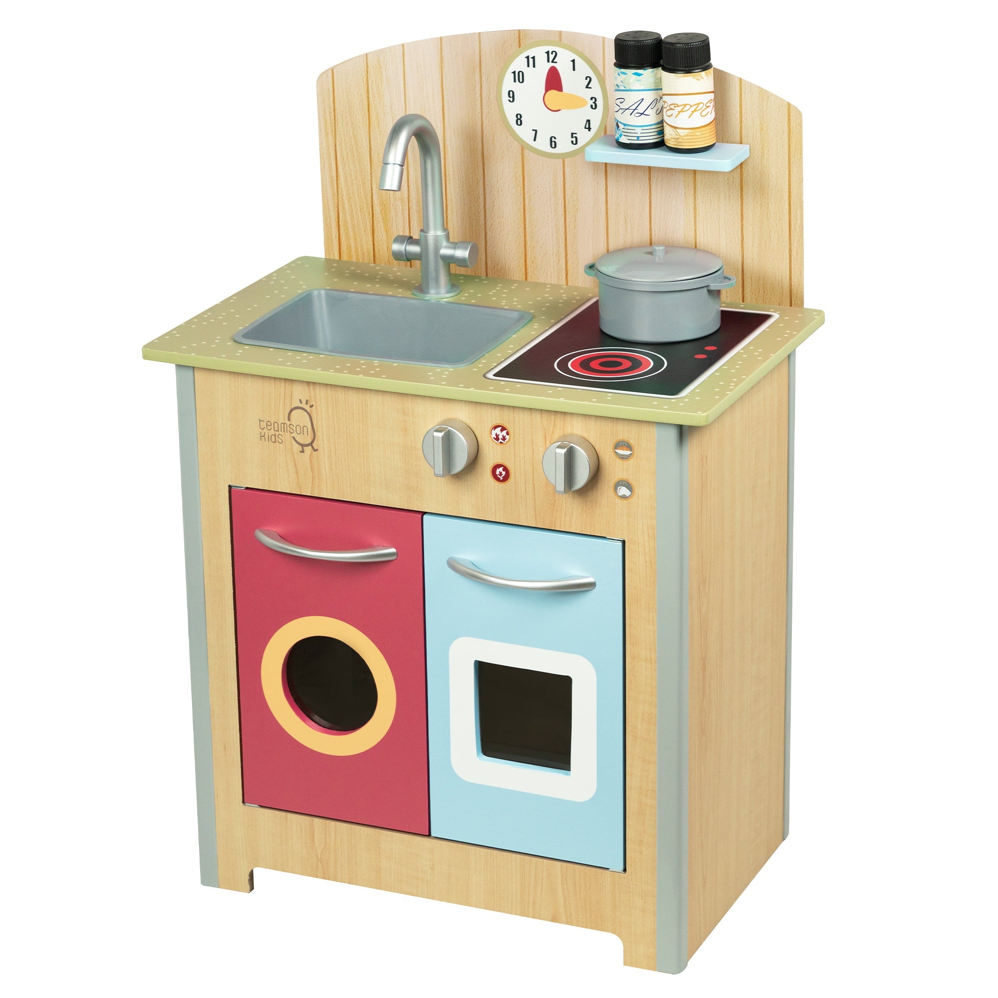 Porto Small Interactive Wooden Kitchen Playset & 4 Accessories