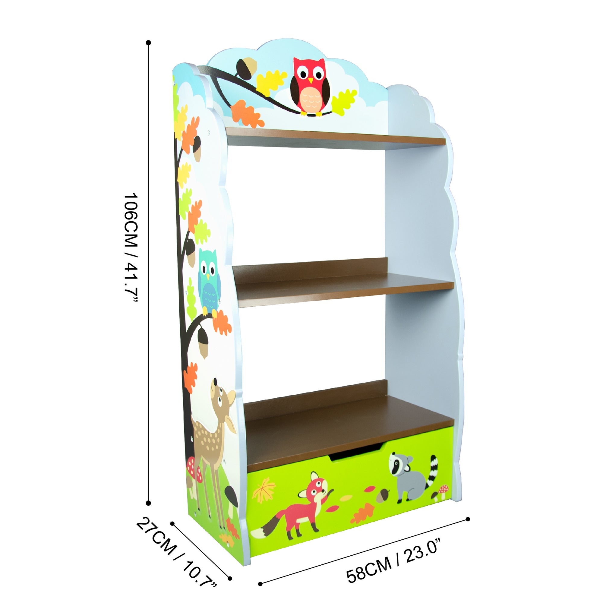 Fantasy Fields Childrens Blue Kids Wooden Bookcase Book Shelf Storage TD-11704A