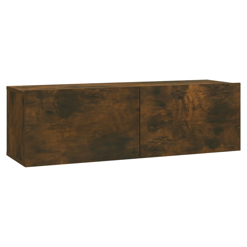 TV Wall Cabinet Smoked Oak 100x30x30 cm Engineered Wood