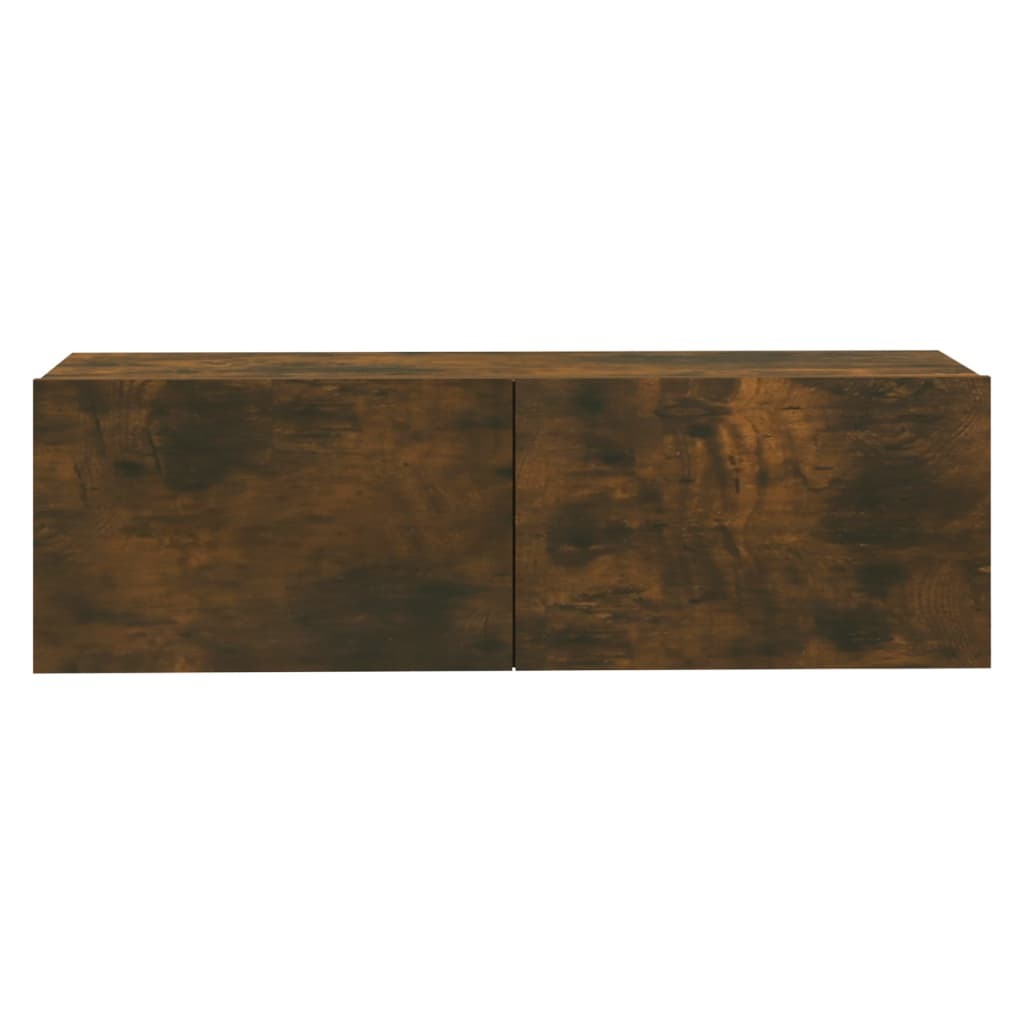 TV Wall Cabinet Smoked Oak 100x30x30 cm Engineered Wood