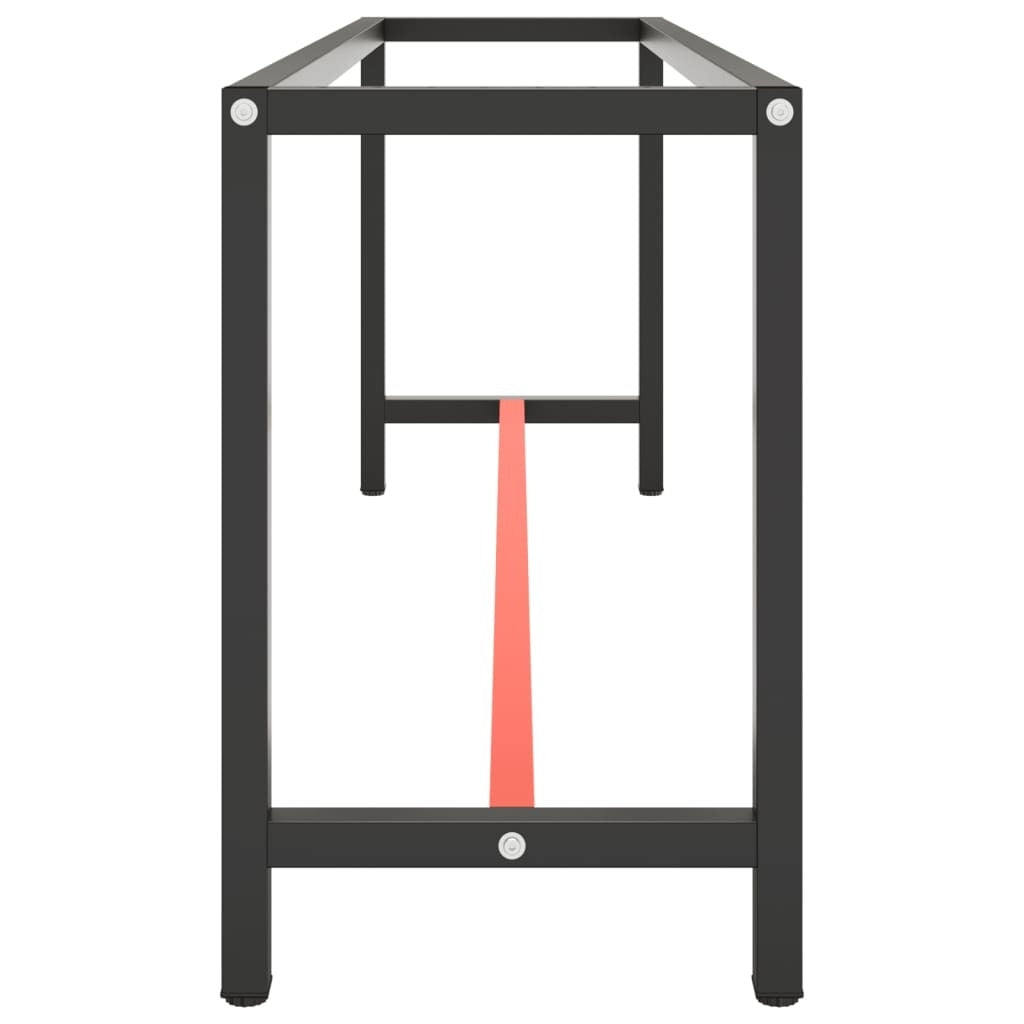 Work Bench Frame Matte Black and Matte Red 210x50x79 cm Metal