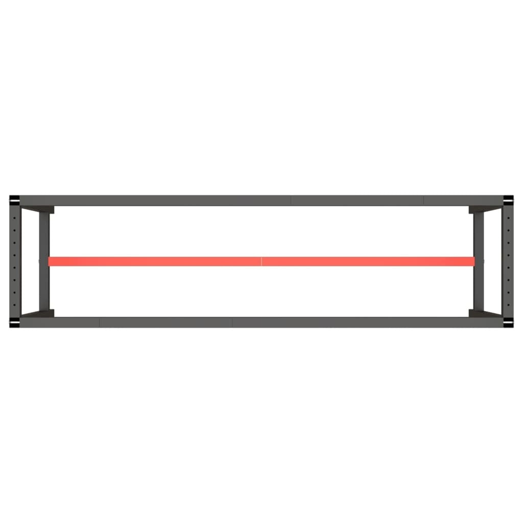 Work Bench Frame Matte Black and Matte Red 210x50x79 cm Metal
