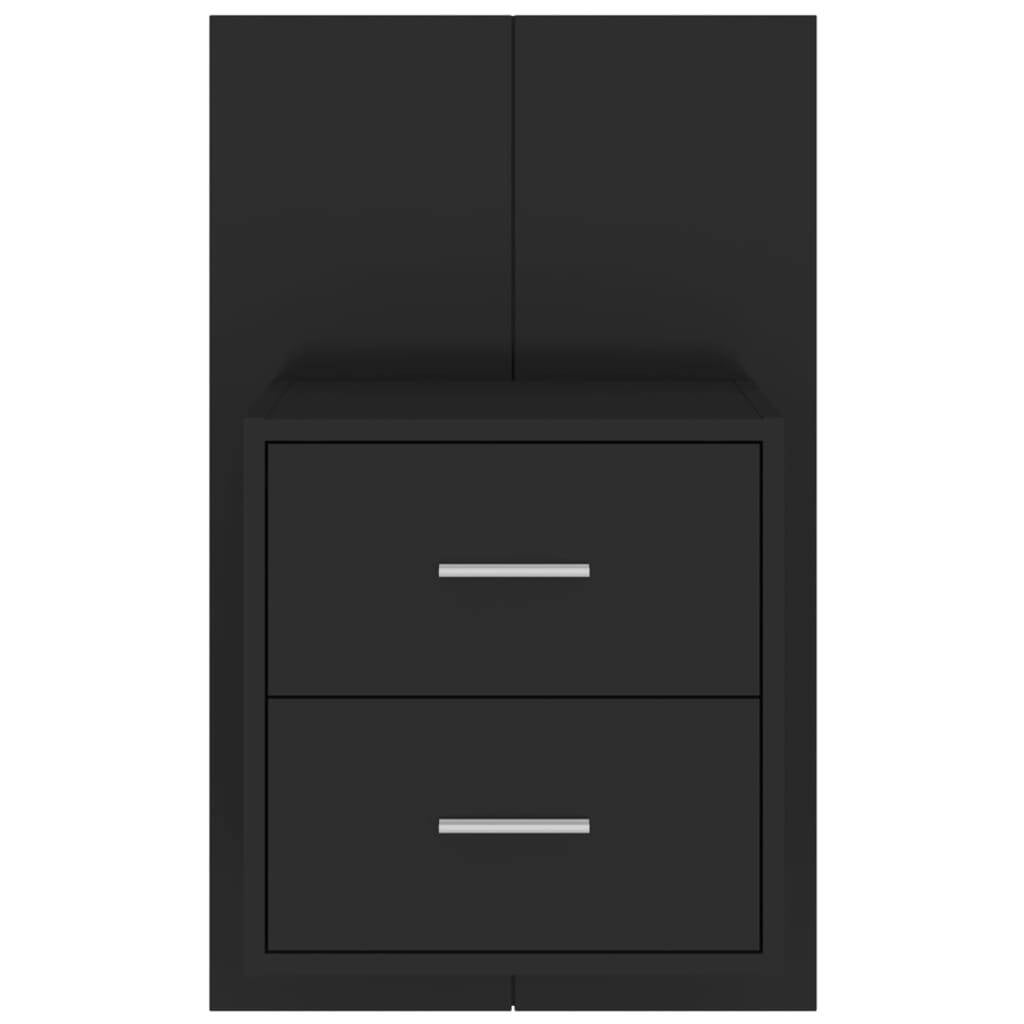 Wall-mounted Bedside Cabinet Black