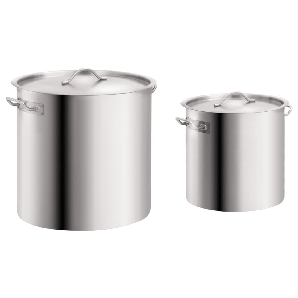 2 Piece Stock Pot Set 71/36 L Stainless Steel