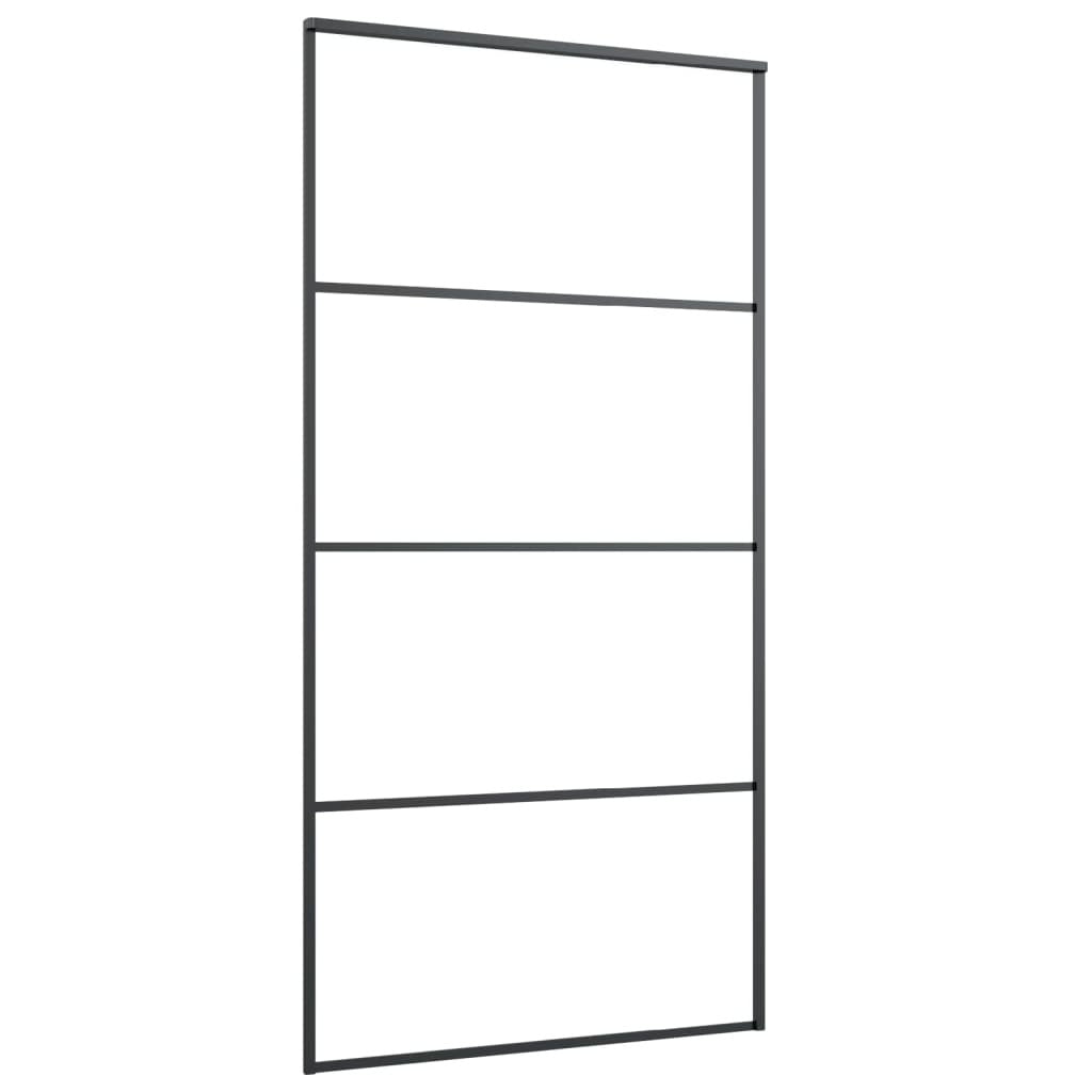 Sliding Door Frosted ESG Glass and Aluminium 102.5x205 cm Black