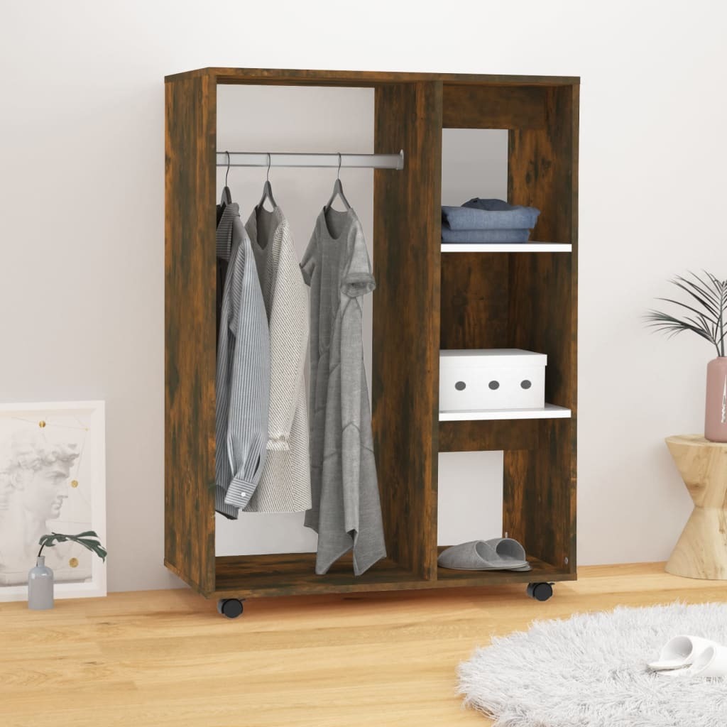 Wardrobe Smoked Oak 80x40x110 cm Engineered Wood
