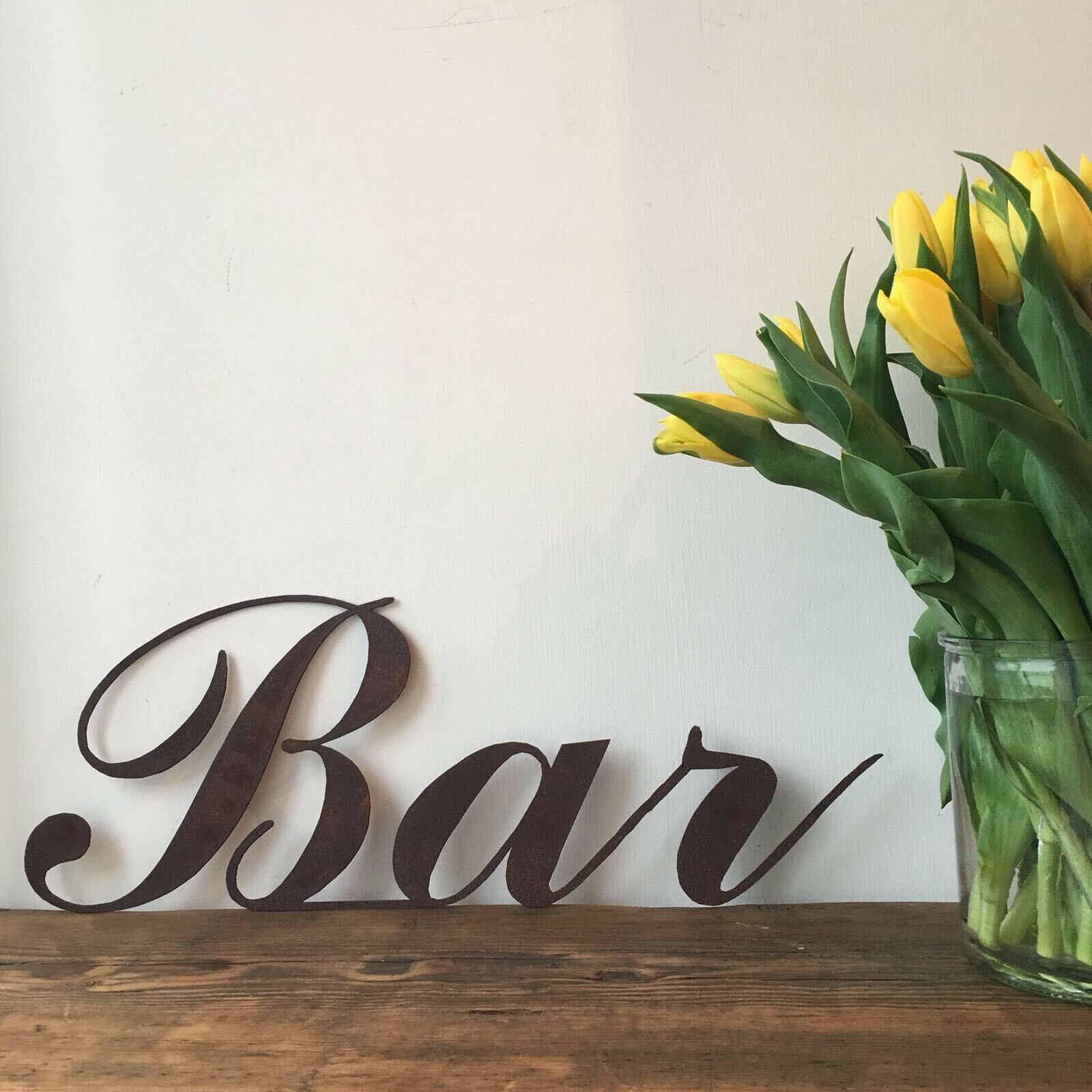 Rusted BAR Sign for any home or garden bar