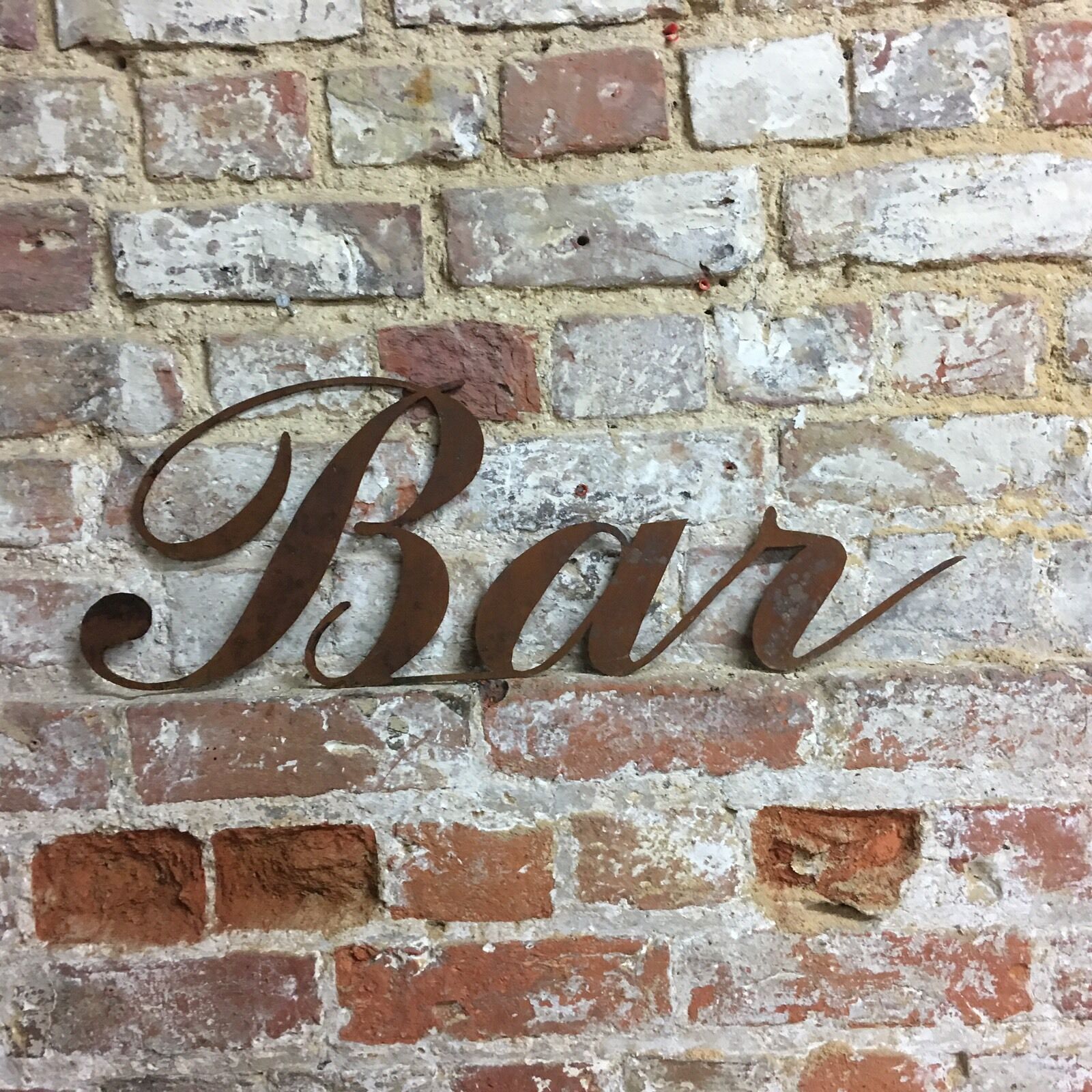 Rusted BAR Sign for any home or garden bar