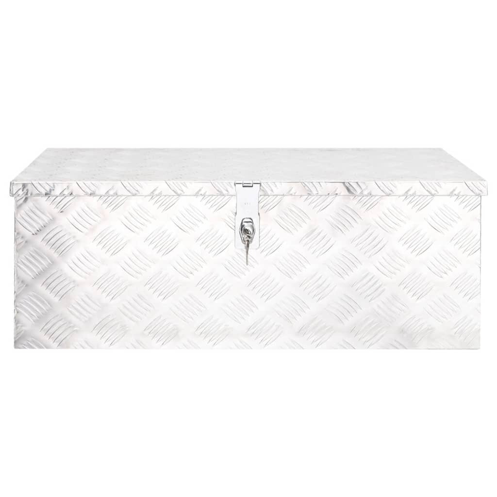 Storage Box Silver 80x39x30 cm Aluminium