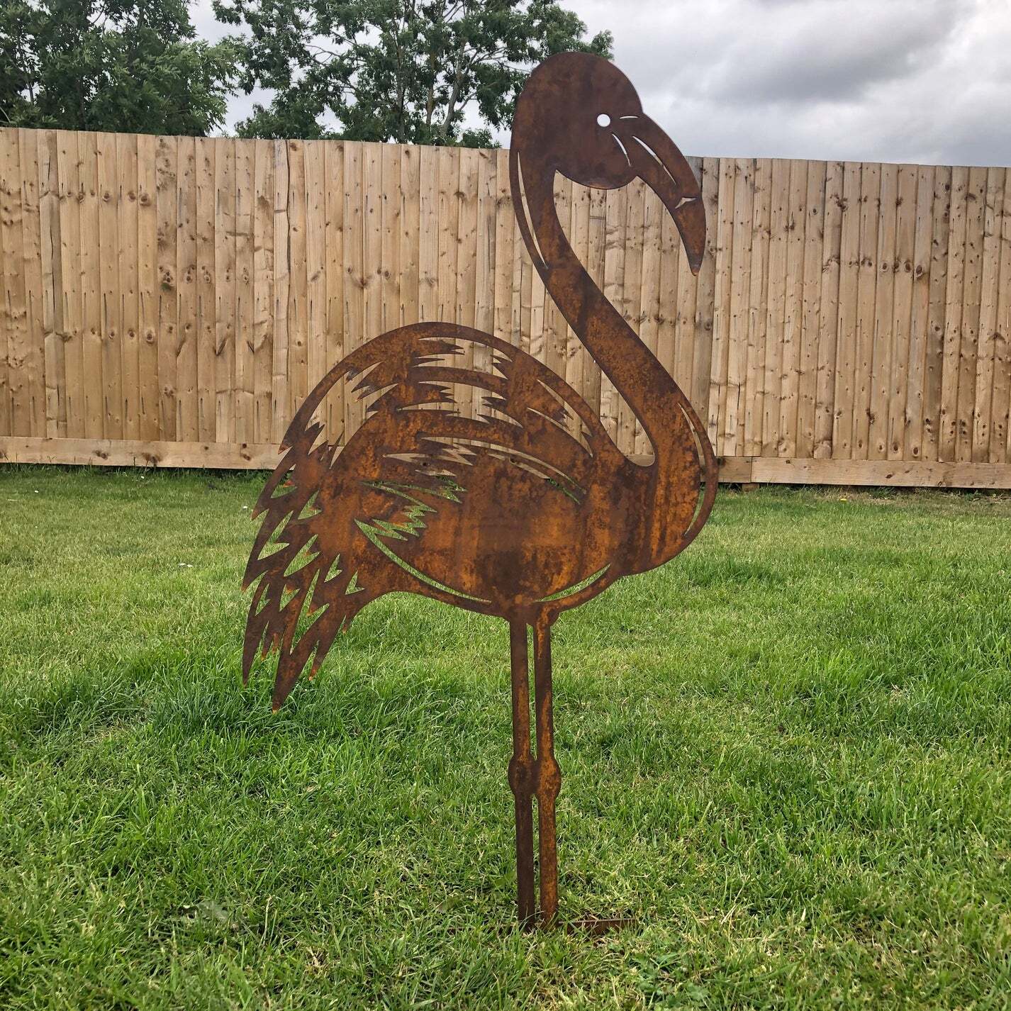 Metal FLAMINGO Garden decoration lawn feature ornament statue