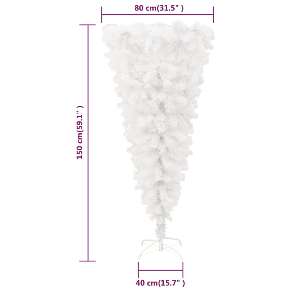 Upside-down Artificial Christmas Tree with Stand White 150 cm