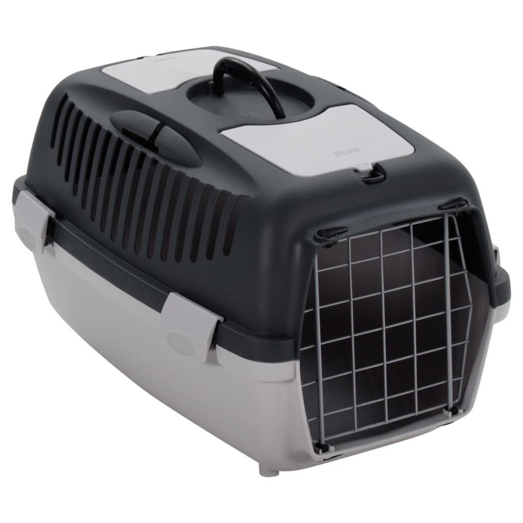 Pet Transport Box Grey and Black 55x36x35 cm PP