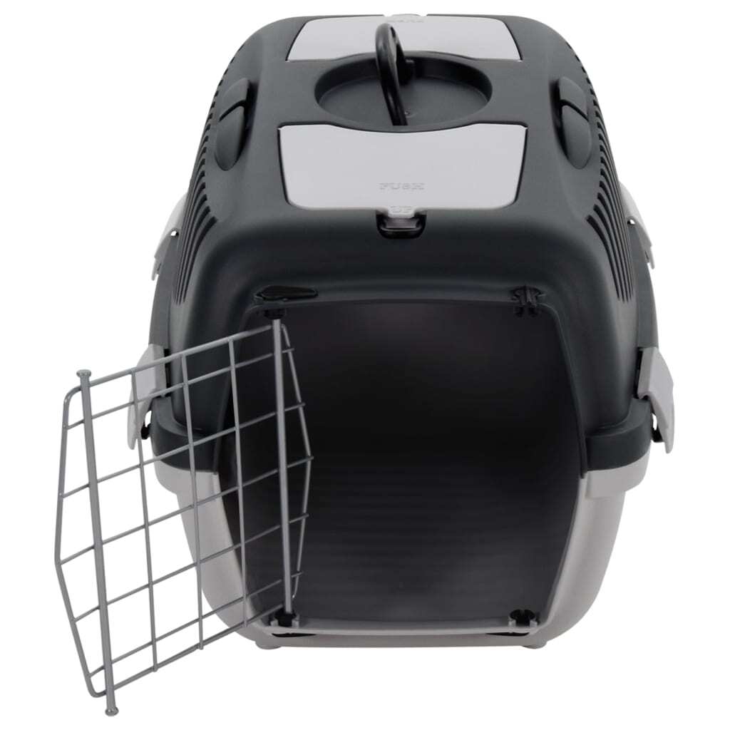 Pet Transport Box Grey and Black 55x36x35 cm PP