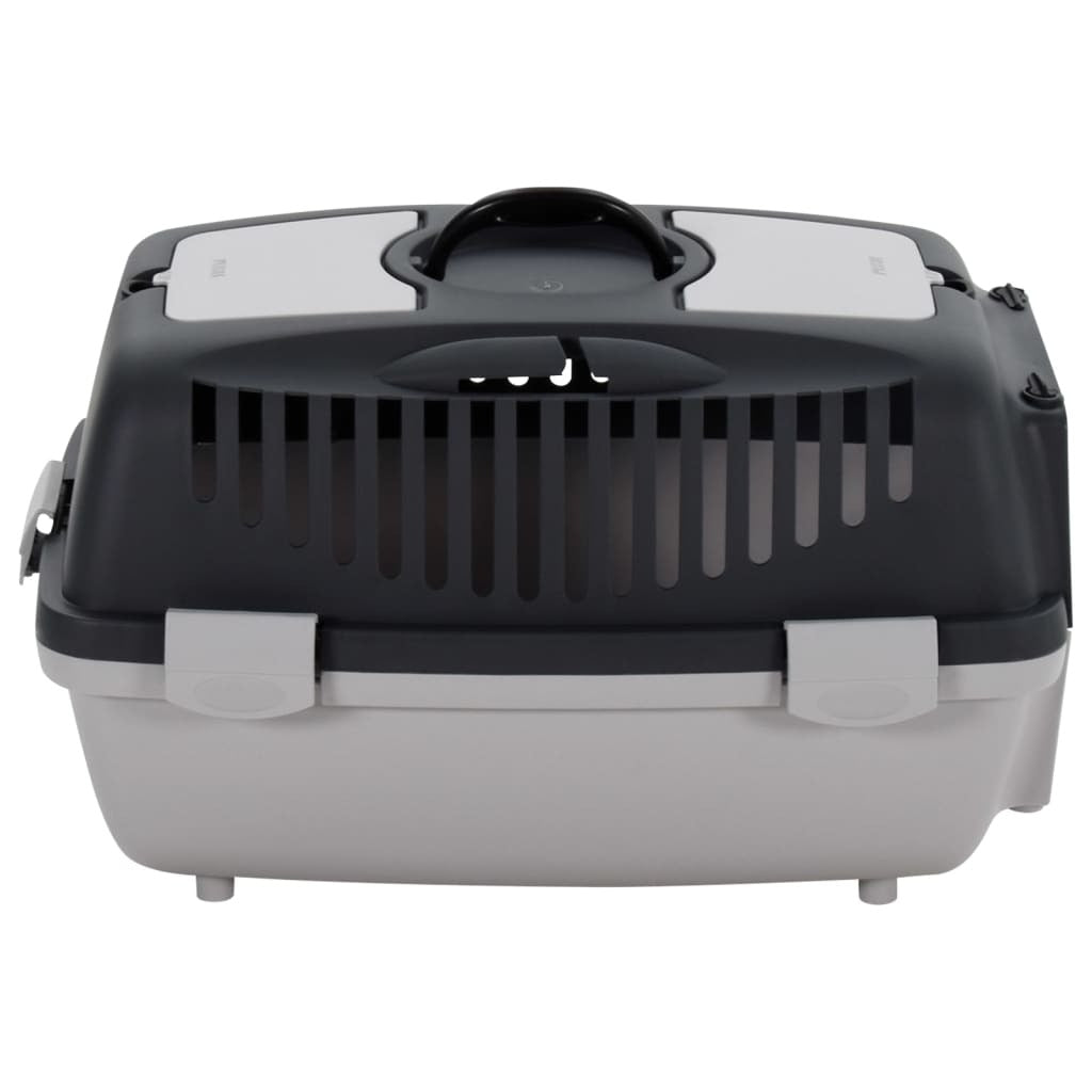Pet Transport Box Grey and Black 55x36x35 cm PP