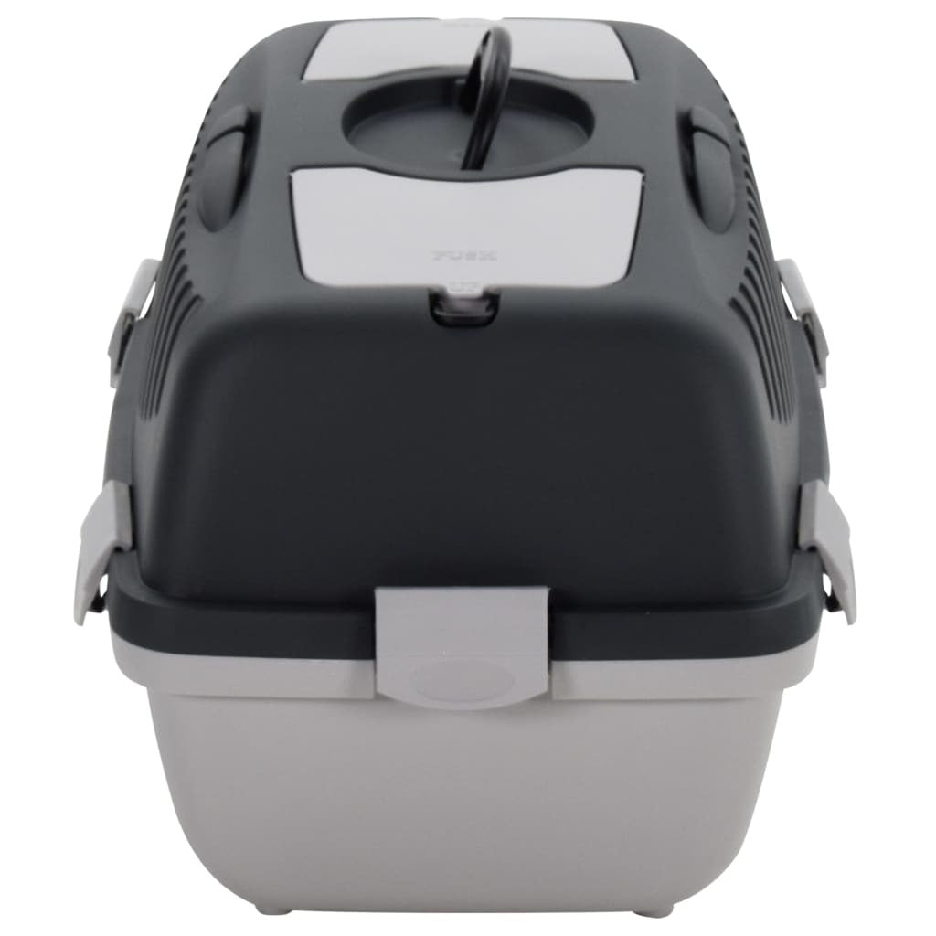 Pet Transport Box Grey and Black 55x36x35 cm PP