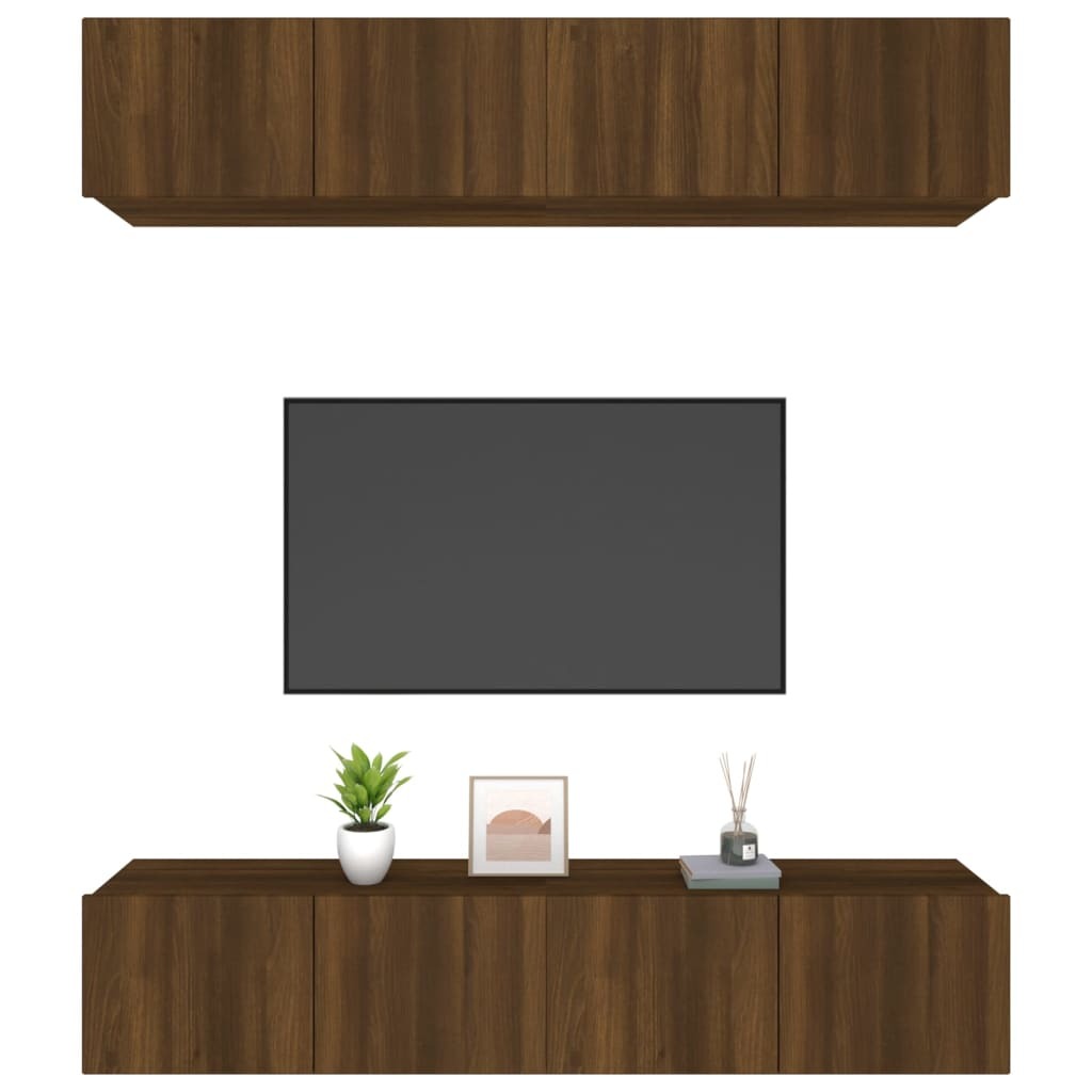 TV Cabinets 4 pcs Brown Oak 80x30x30 cm Engineered Wood
