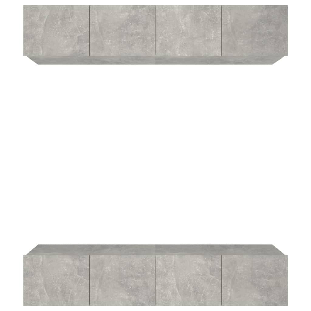 TV Cabinets 4 pcs Concrete Grey 80x30x30 cm Engineered Wood