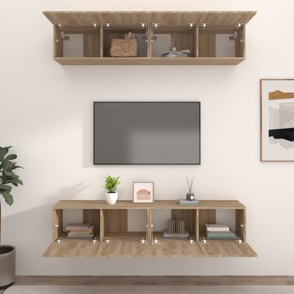TV Cabinets 4 pcs Sonoma Oak 80x30x30 cm Engineered Wood