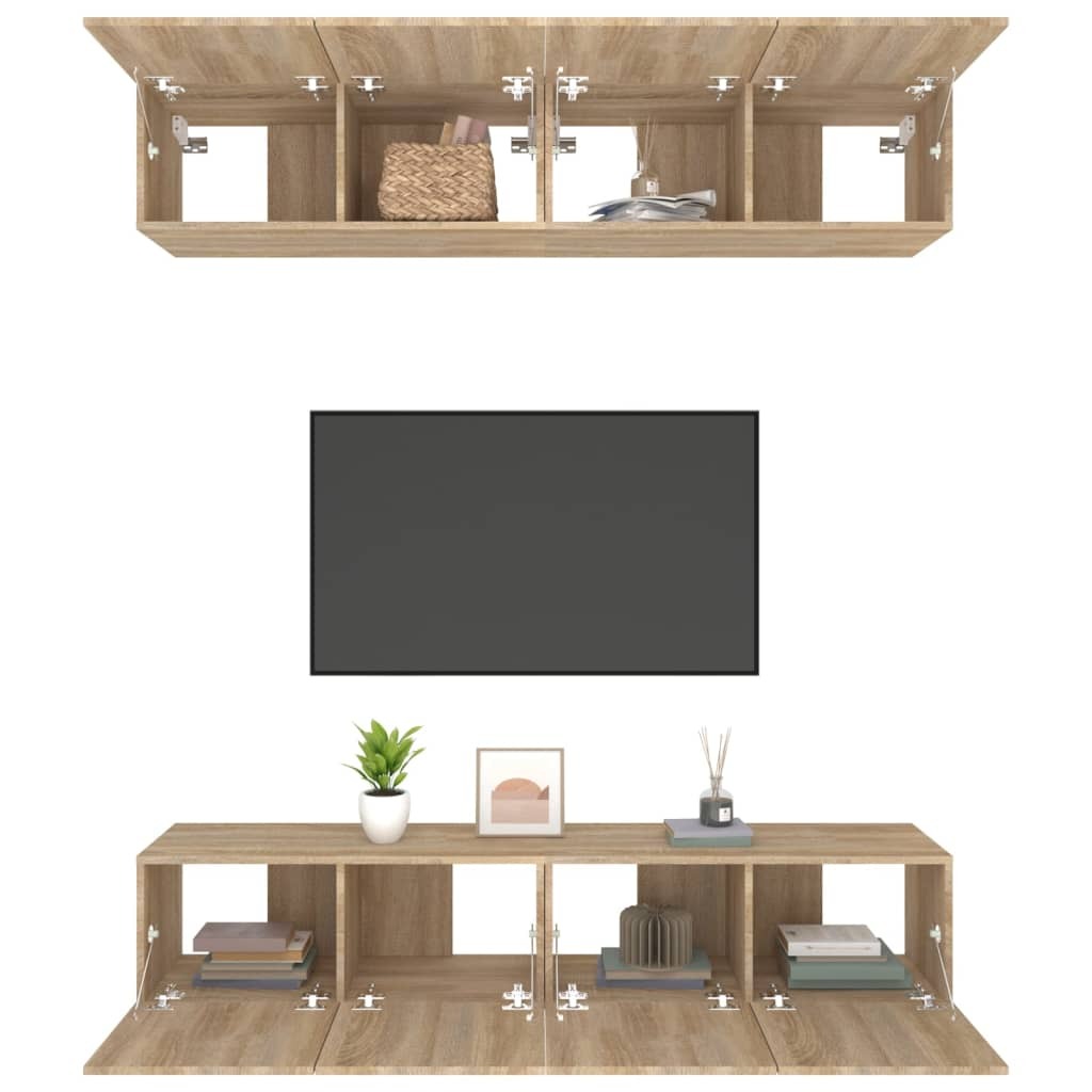 TV Cabinets 4 pcs Sonoma Oak 80x30x30 cm Engineered Wood