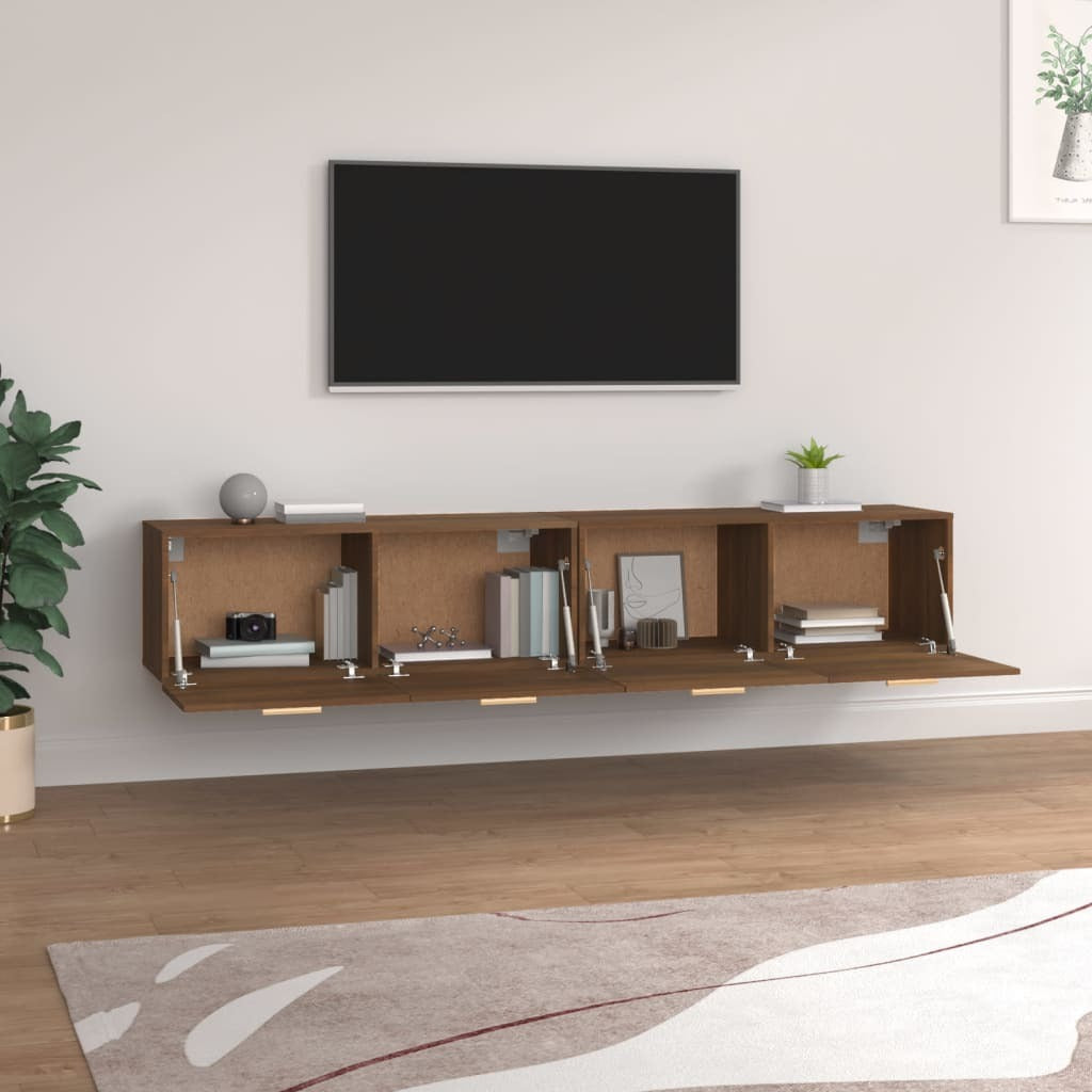 Wall Cabinets 2 pcs Brown Oak 100x36.5x35 cm Engineered Wood