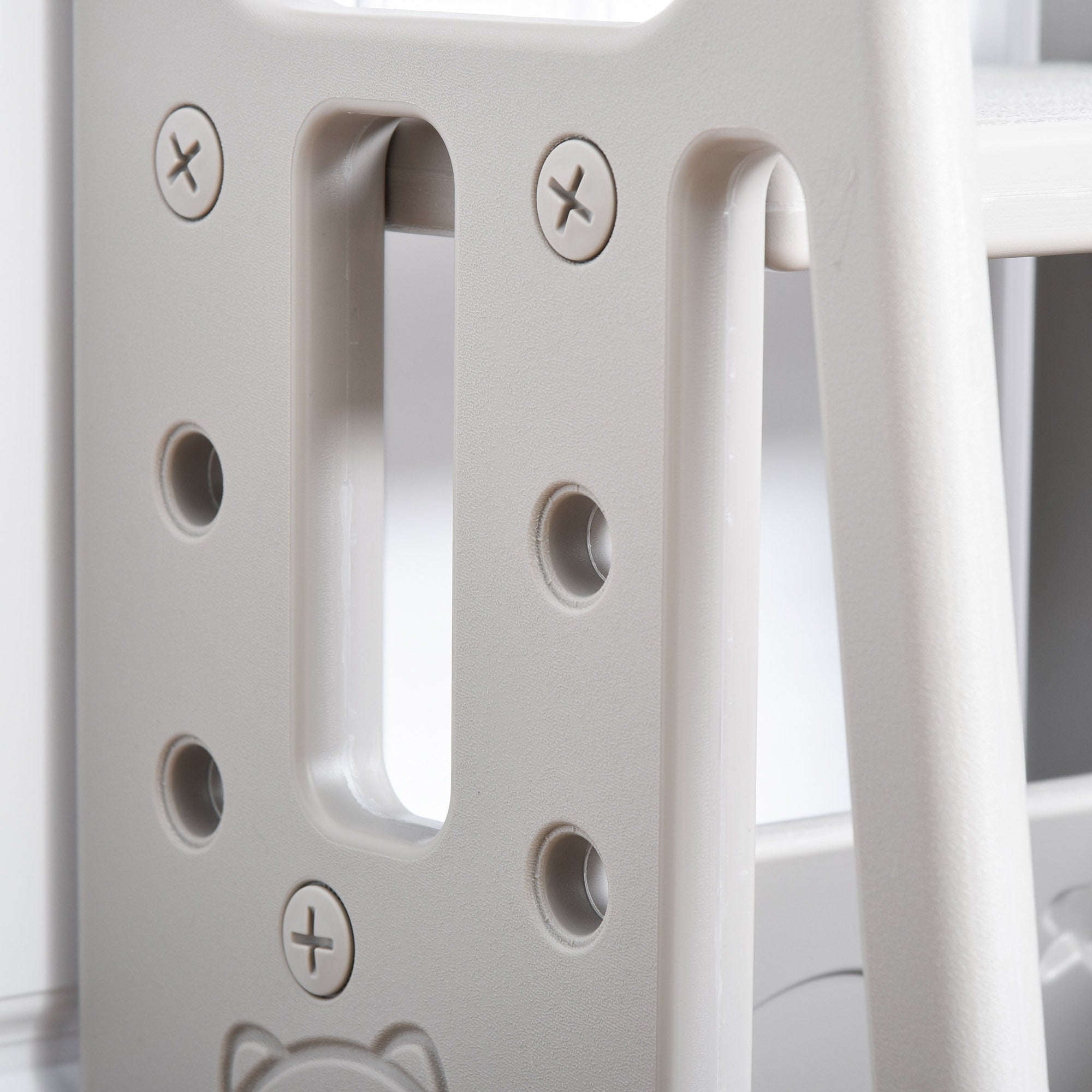 Kids Step Stool Adjustable Standing Platform Toddler Kitchen Stool Grey HOMCOM