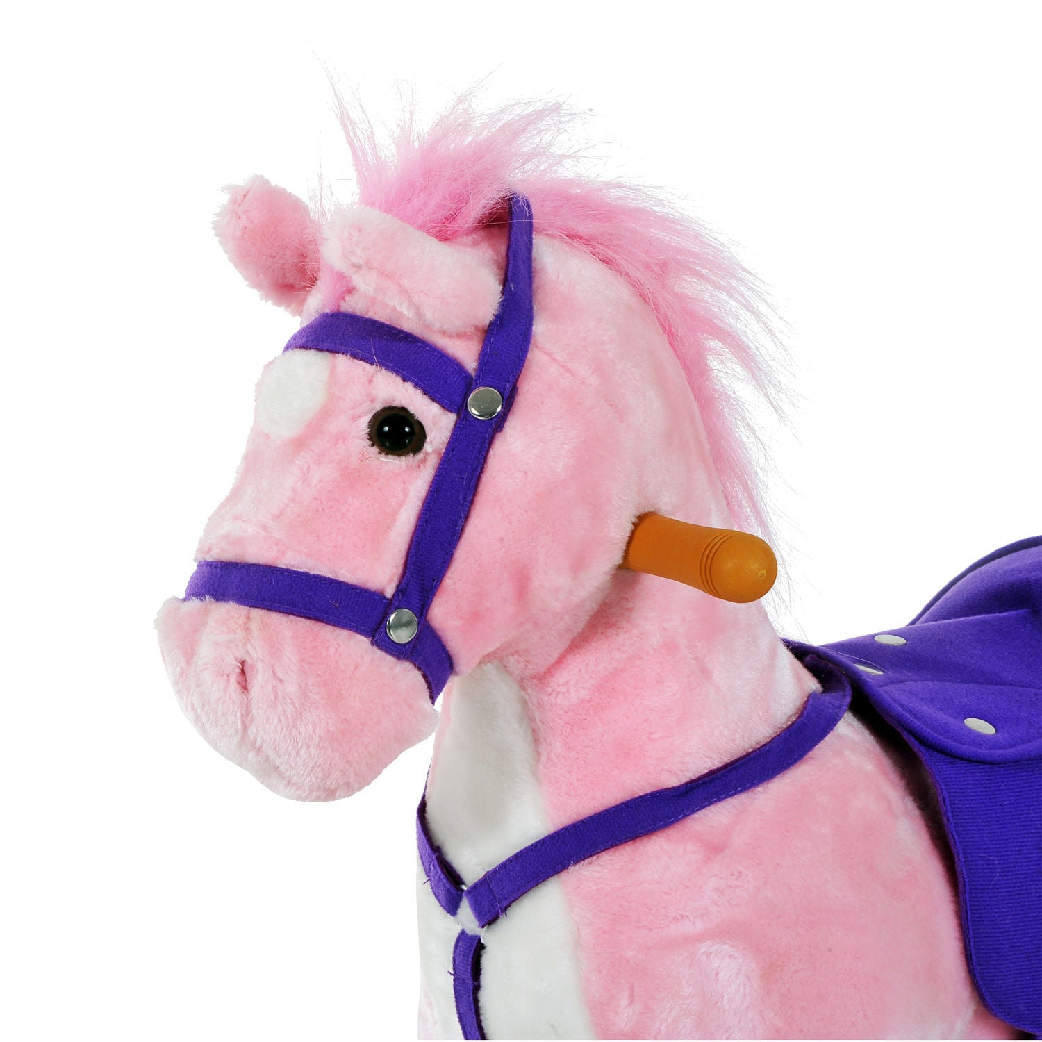 Wheeled Rocking Horse Ride on Rocker Children Riding Toy Plush Sound HOMCOM
