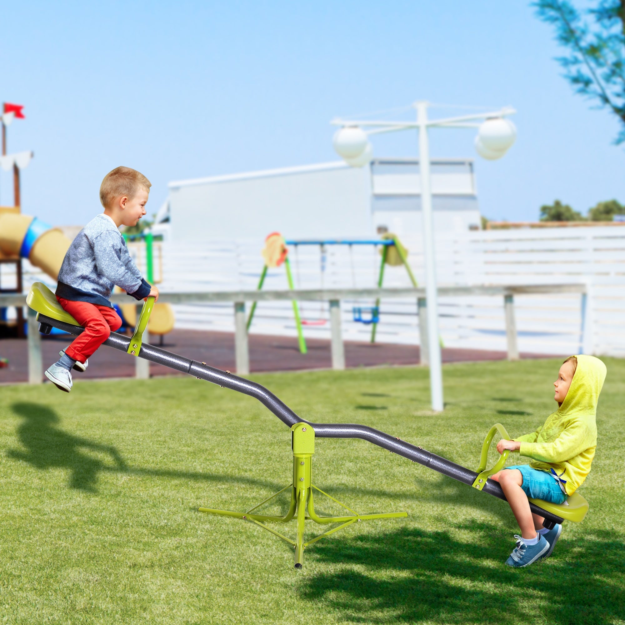 Kids Seesaw Swivel Teeter Totter 360?? Rotation Playground for 3-7 Years