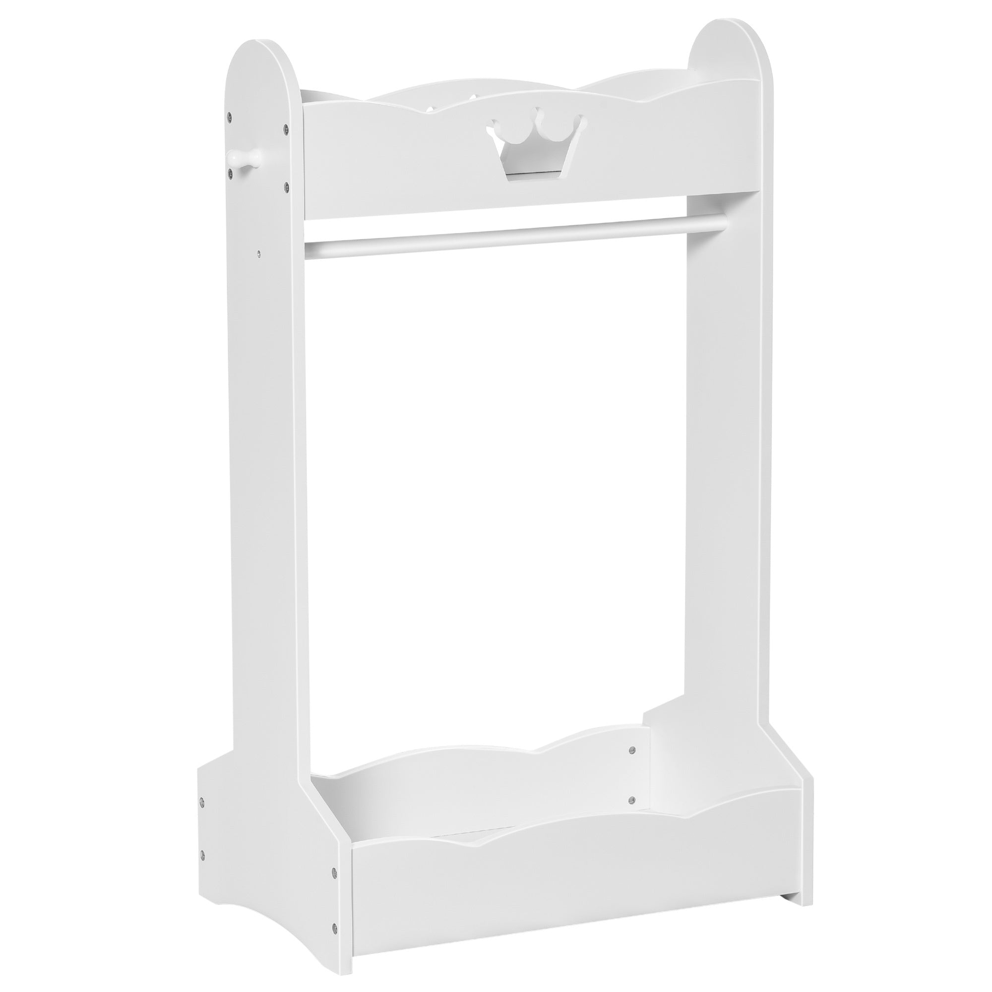 Kids Wood Clothes Rack with Storage Shelves Hall Tree for 3-8 Years HOMCOM