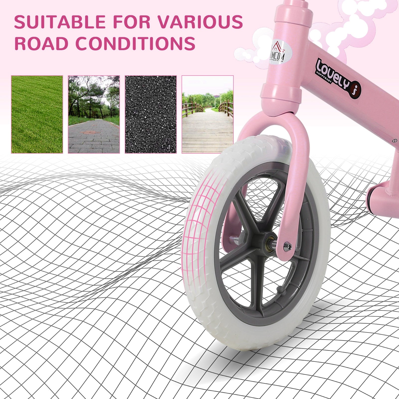 Kid Balance Bike ChildrenBicycle Adjustable Seat 2-5 Years No Pedal