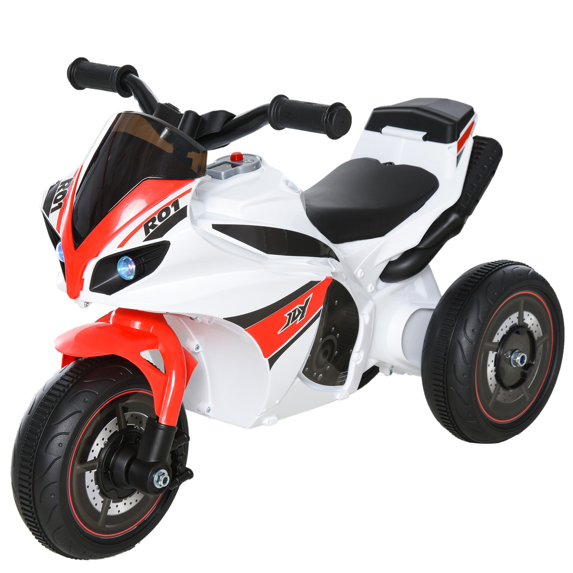 Kids Ride-On Police Bike 3-Wheel Vehicle w/ Music Lights 18-36 Mths HOMCOM
