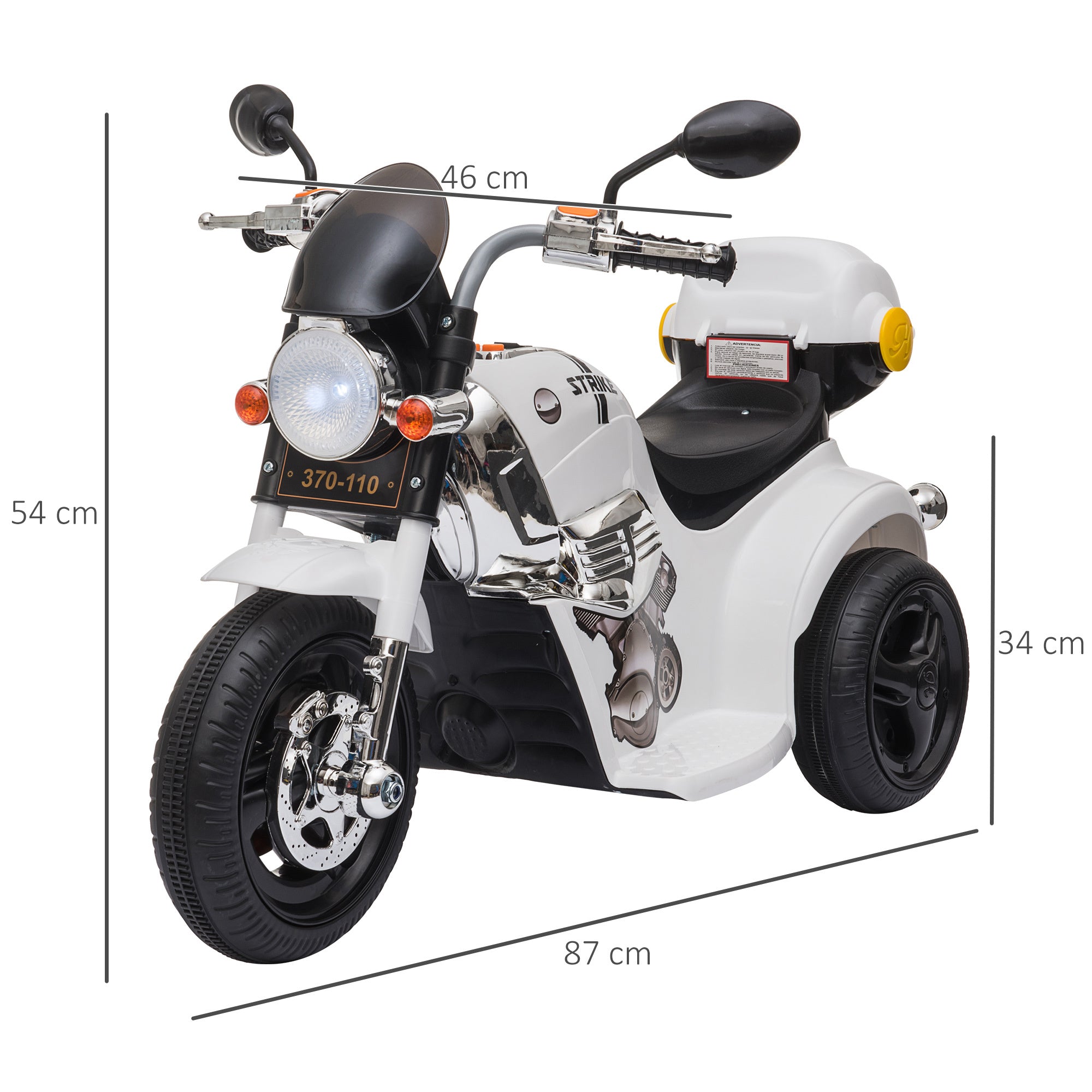 3km/h Electric Motorbike Ride On Lights Music Horn Storage 18-36 month
