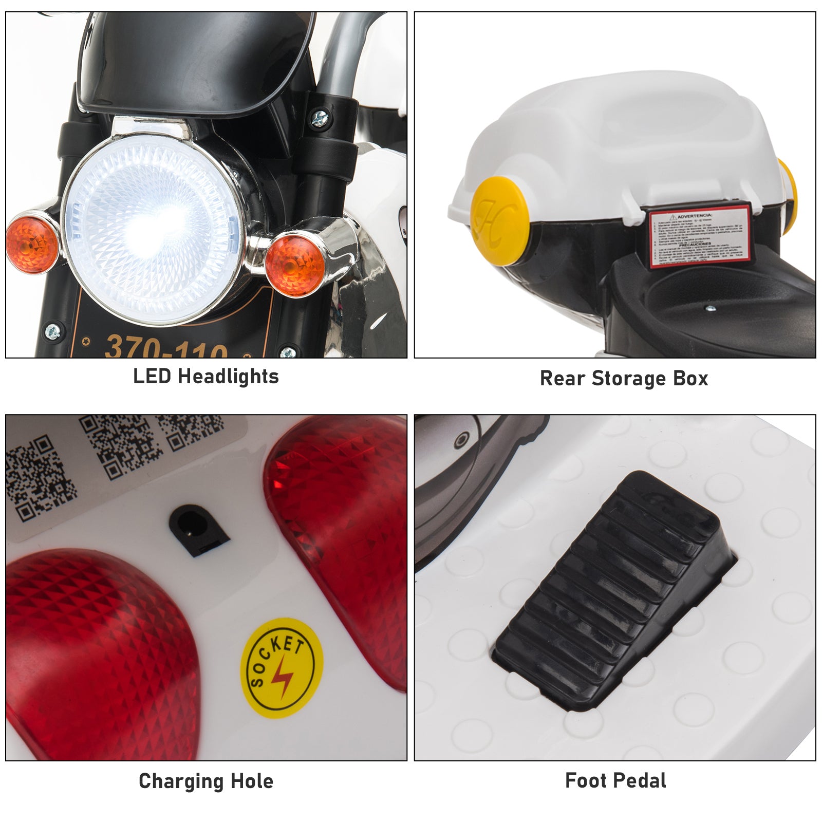 3km/h Electric Motorbike Ride On Lights Music Horn Storage 18-36 month