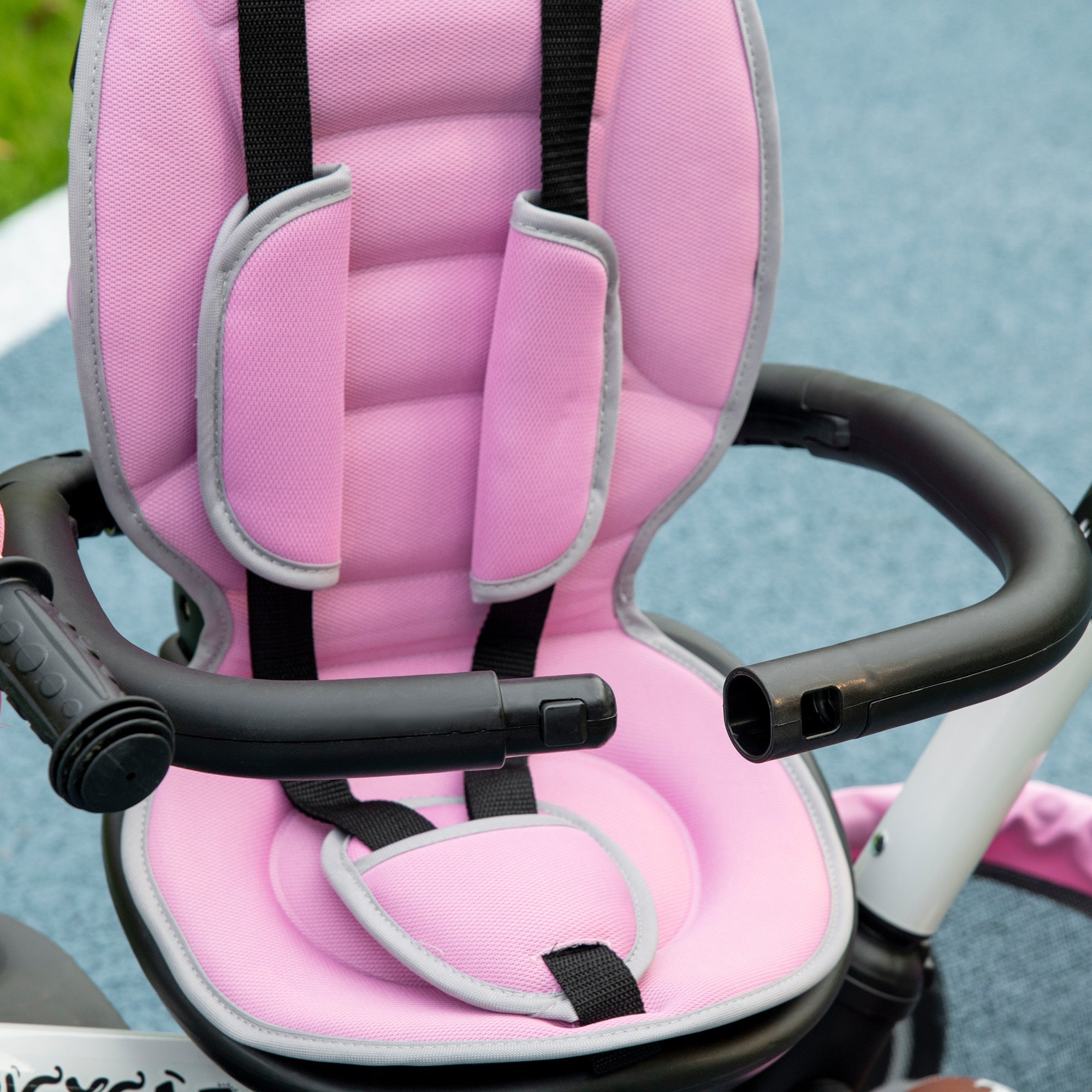 Multifunctional Baby Trike with Rotatable Seat, Push Handle - Pink