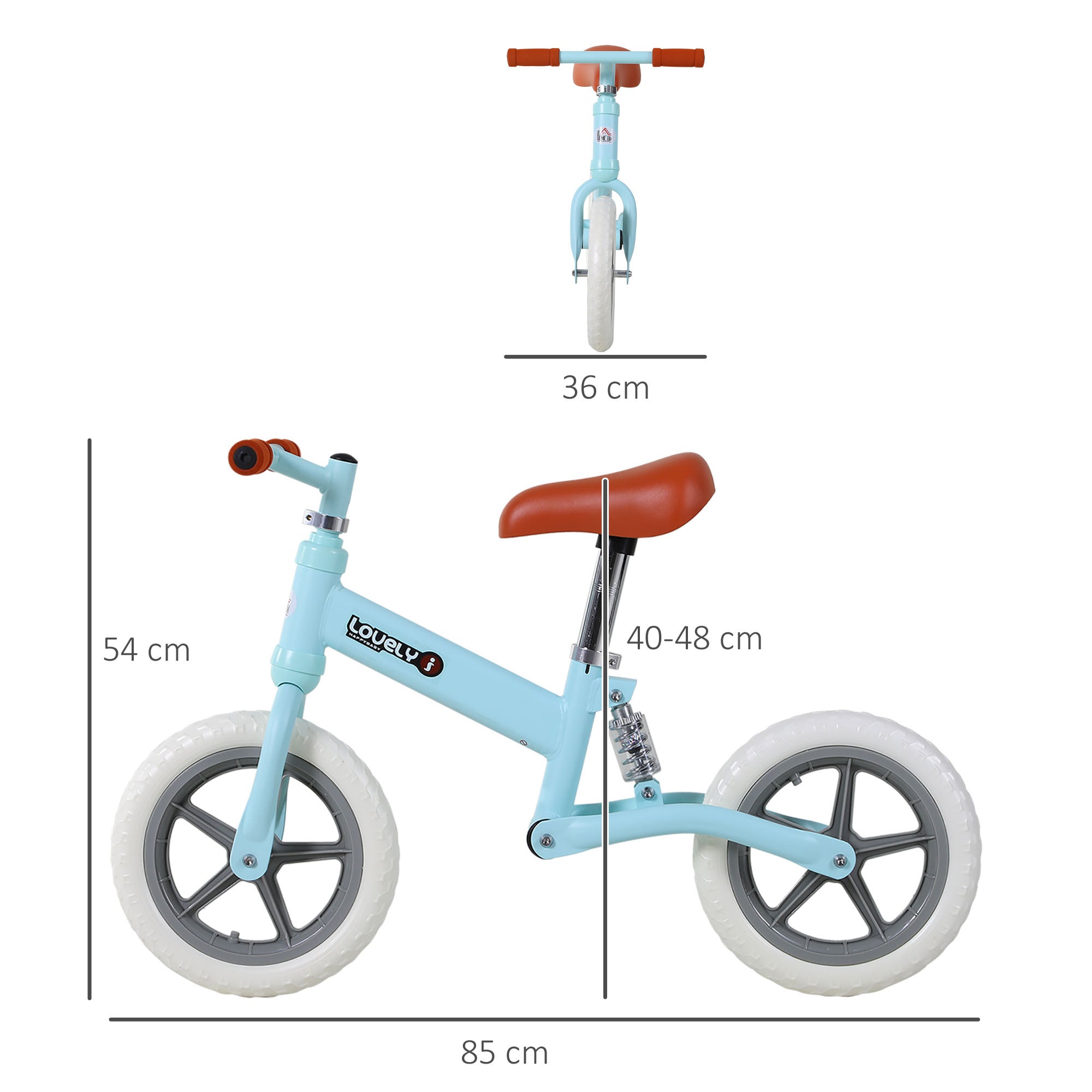 Kid Balance Bike ChildrenBicycle Adjustable Seat 2-5 Years No Pedal HOMCOM