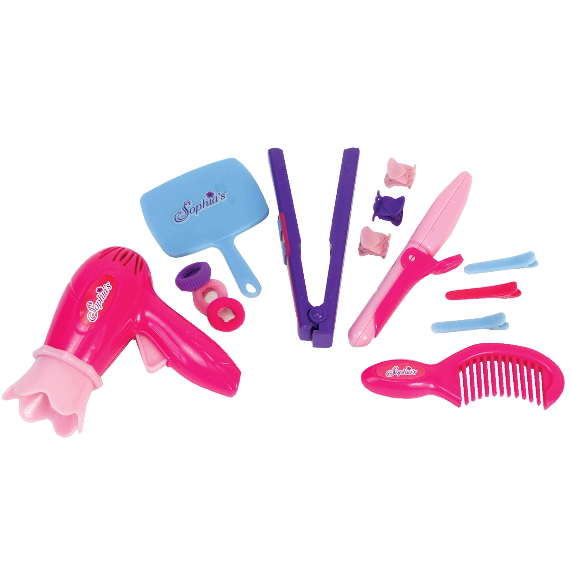 18 Inch Baby Doll 30 Piece Hair Salon Playset Toy Brush, Hair Dryer, Mirror