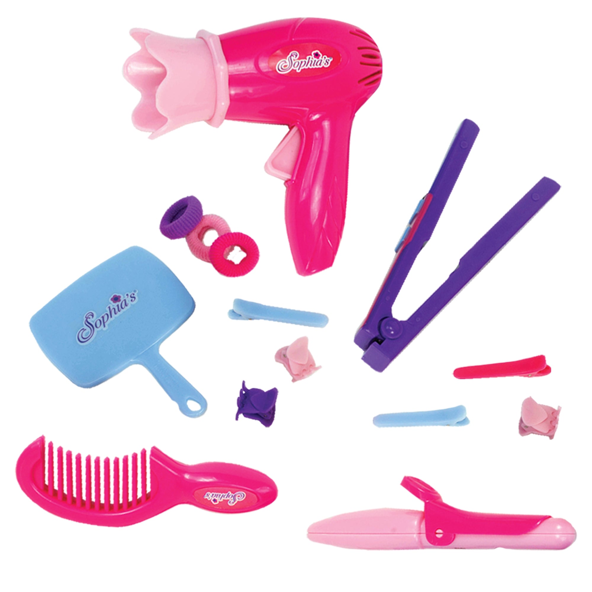 18 Inch Baby Doll 30 Piece Hair Salon Playset Toy Brush, Hair Dryer, Mirror