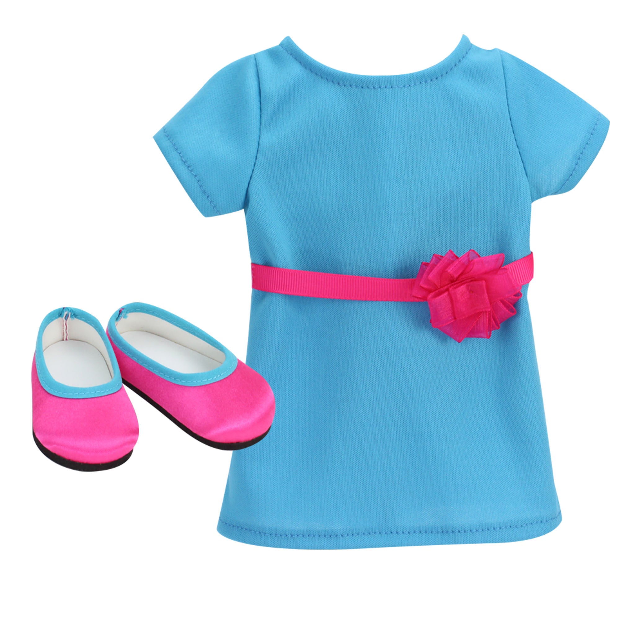 18 Inch Baby Doll "Hailey" & Blue Dress & Shoes, 18'' Doll