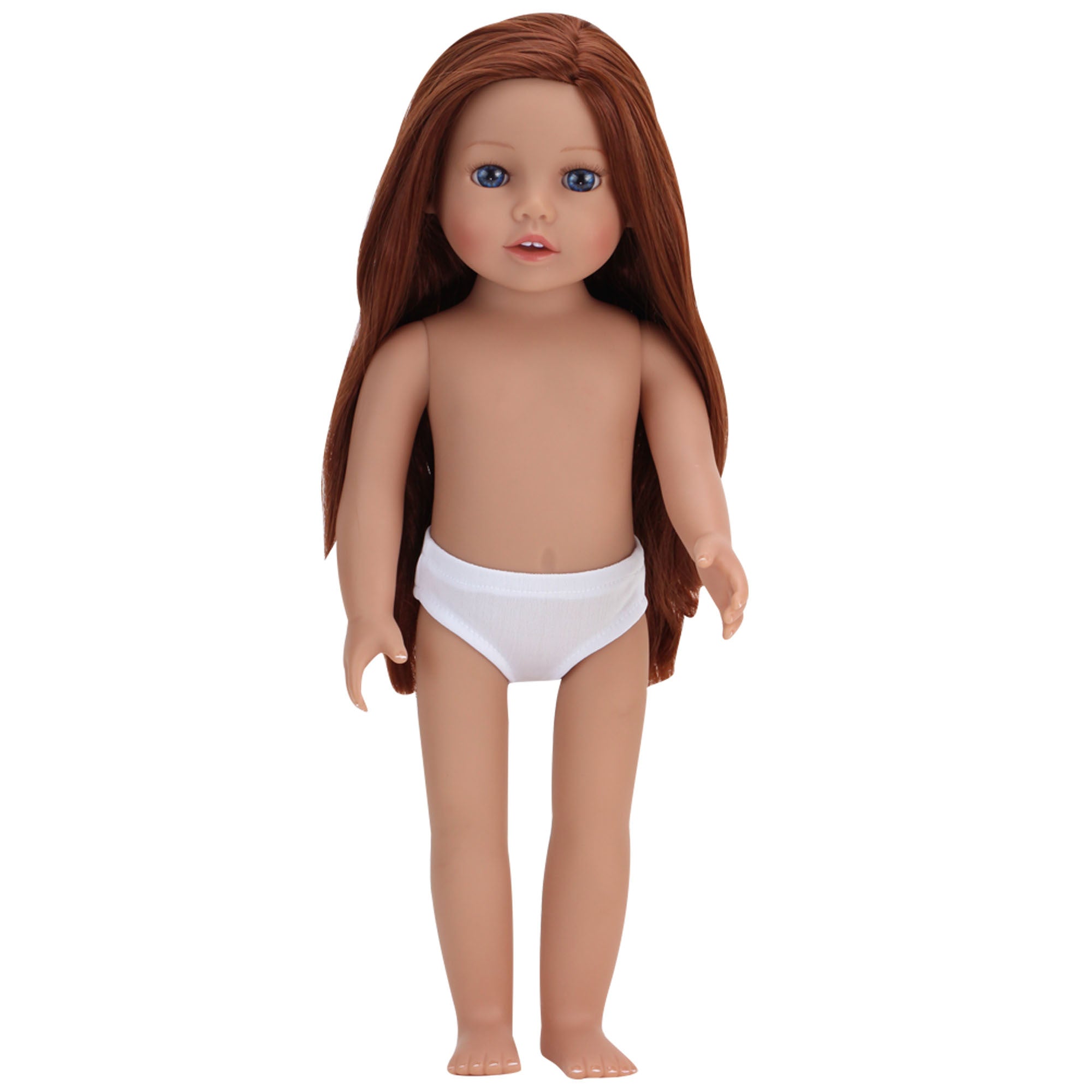 18 Inch Baby Doll "Hailey" & Blue Dress & Shoes, 18'' Doll