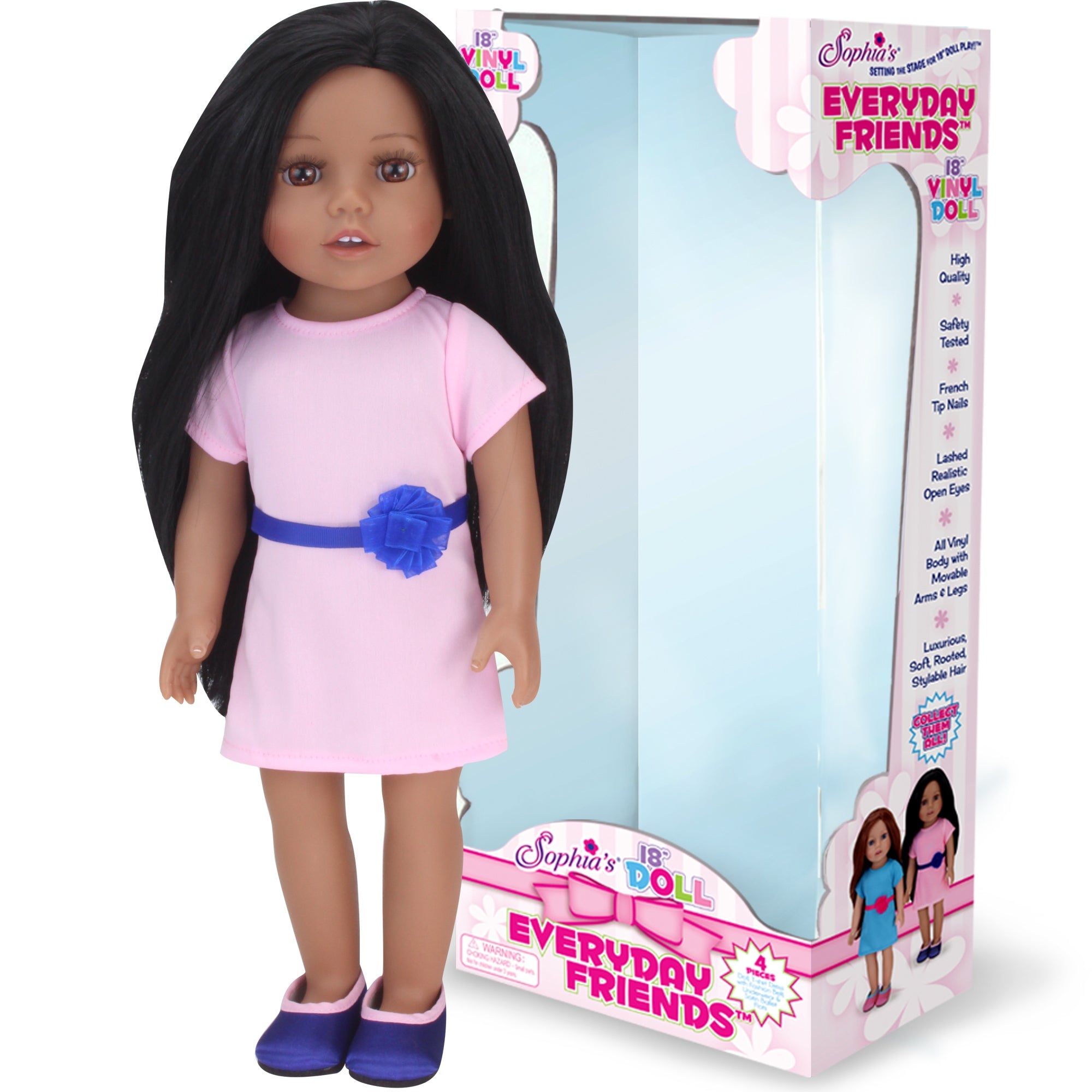 18 Inch Baby Doll "Brooklyn" & Pink Dress & Shoes, 18'' Doll