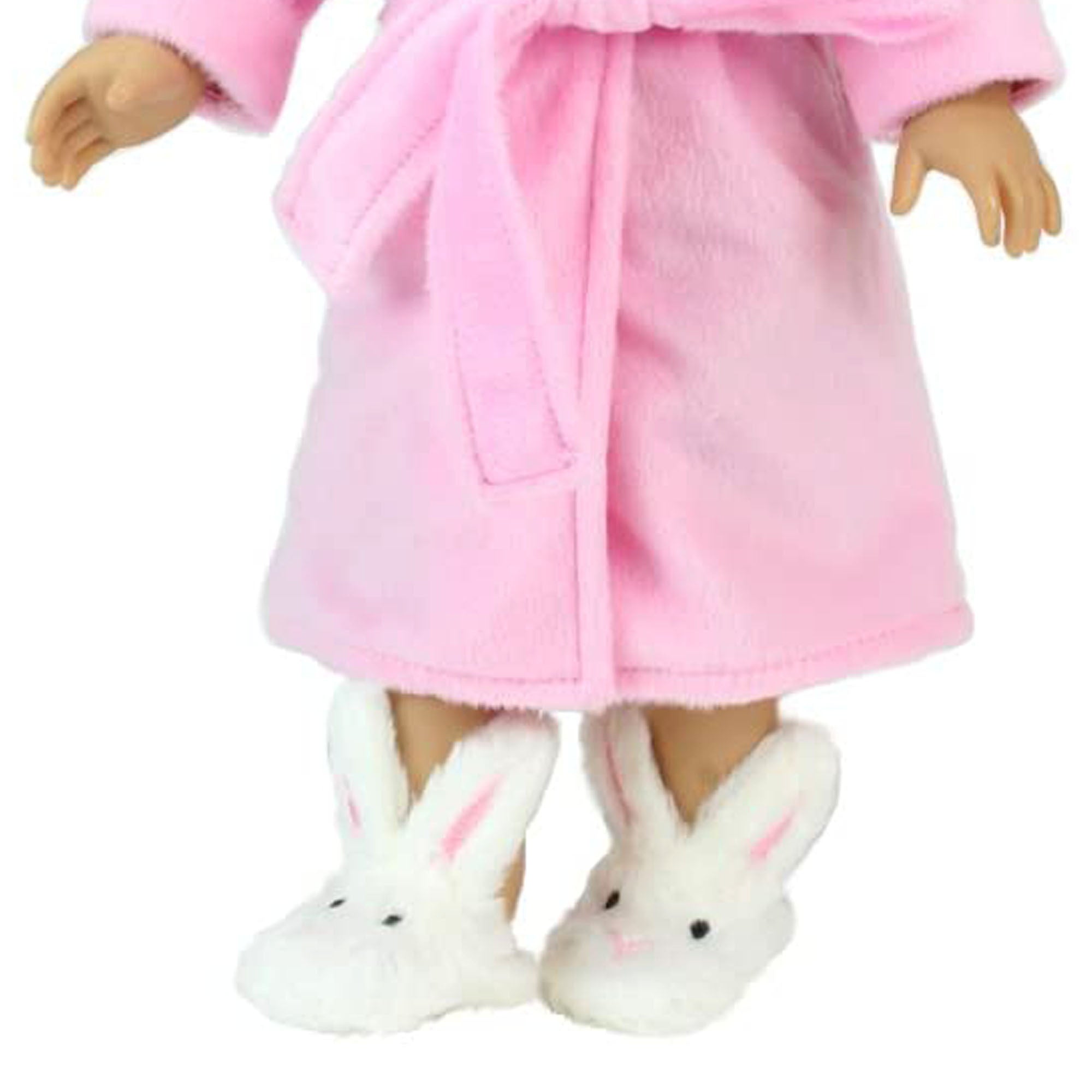 18" Baby Doll Bunny Slippers, Dolls Shoes with Fluffy Rabbit Ears
