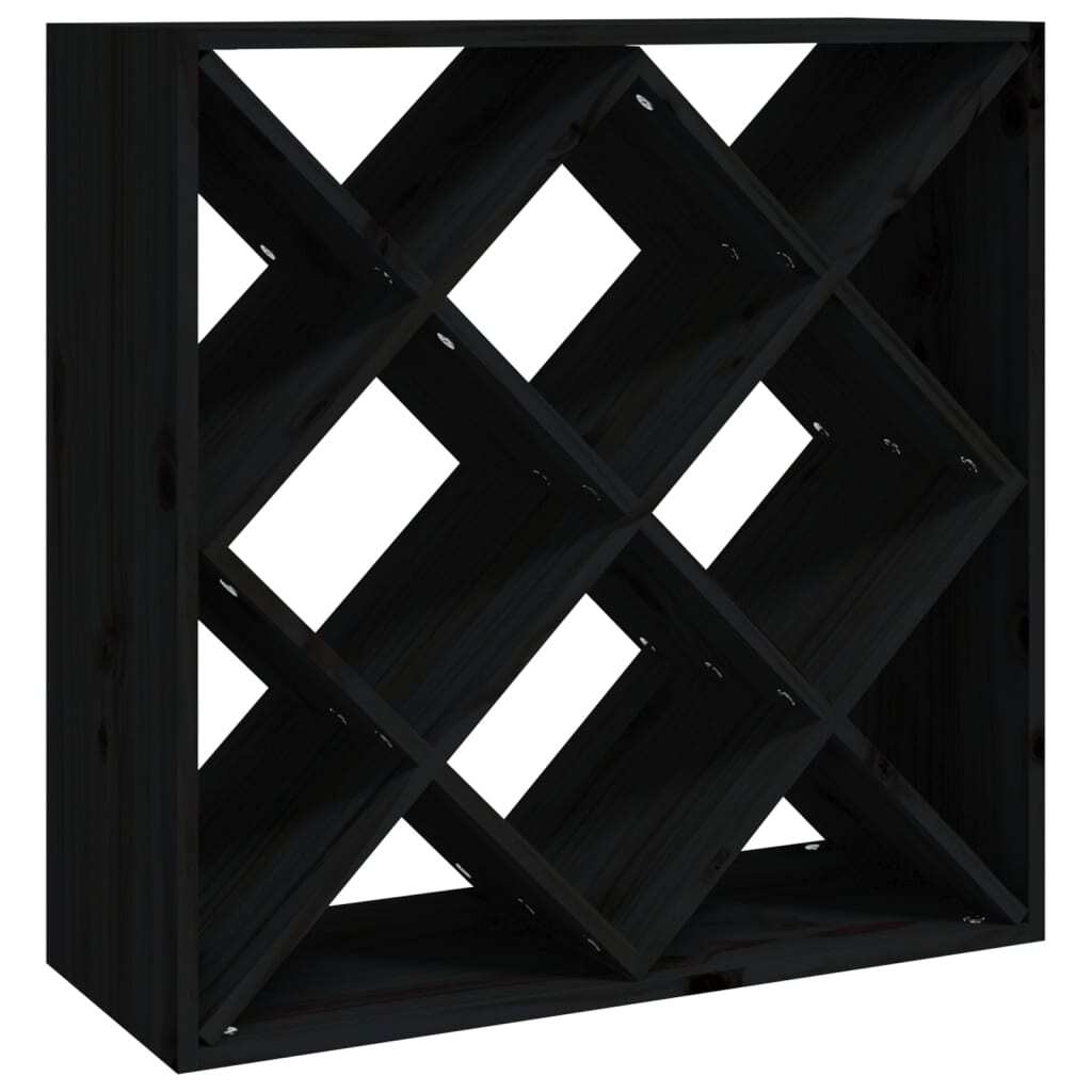 Wine Cabinet Black 62x25x62 cm Solid Wood Pine