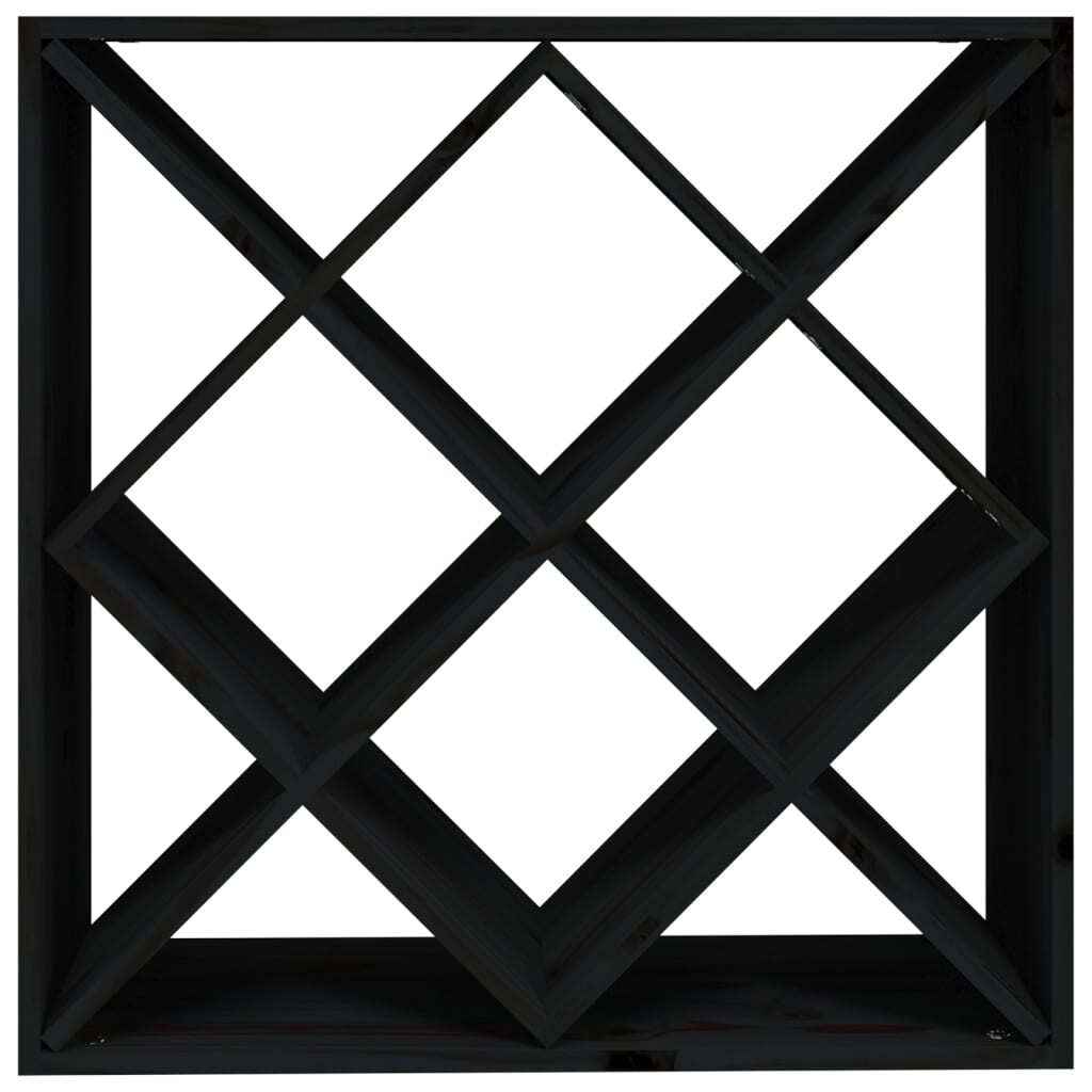 Wine Cabinet Black 62x25x62 cm Solid Wood Pine